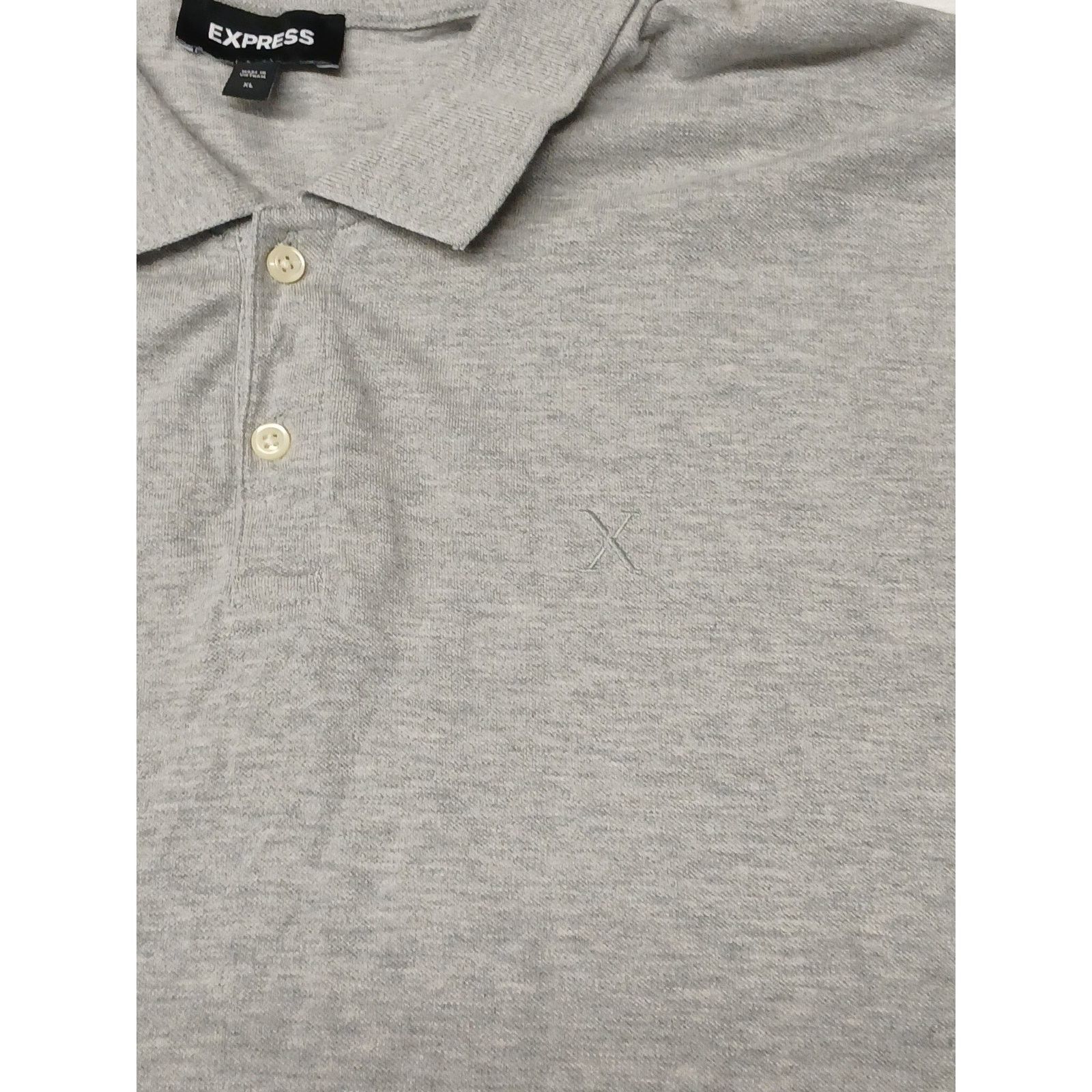 Express Express (XL) Gray Relaxed Button Dress Golf Polo Shirt Size US XL / EU 56 / 4 - 4 Thumbnail