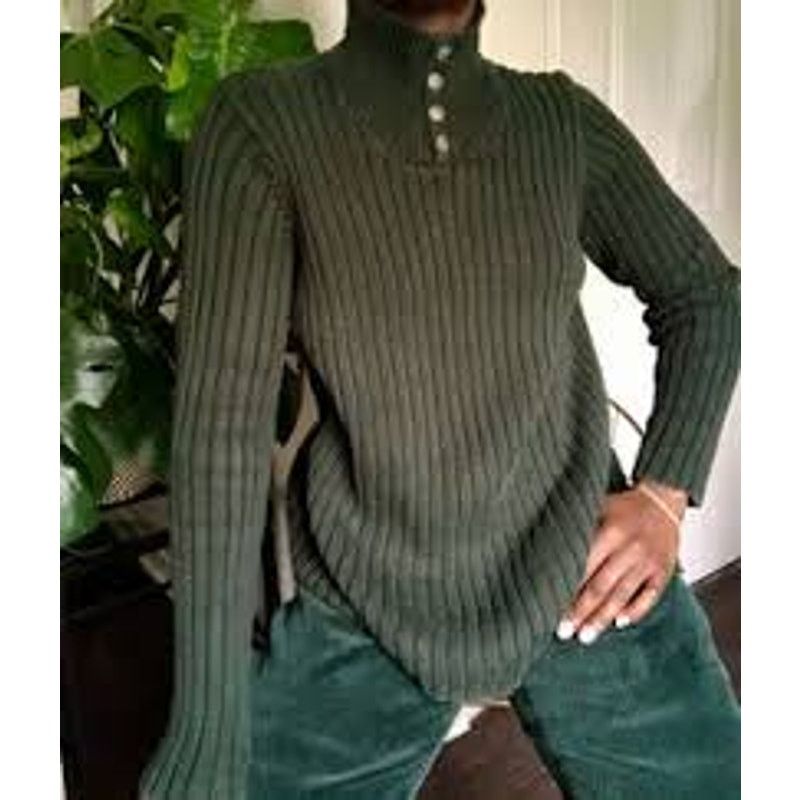 Lauren Ralph Lauren Ralph Lauren Sz S Green Turtleneck Sweater Silver Buttons Size S / US 4 / IT 40 - 2 Thumbnail