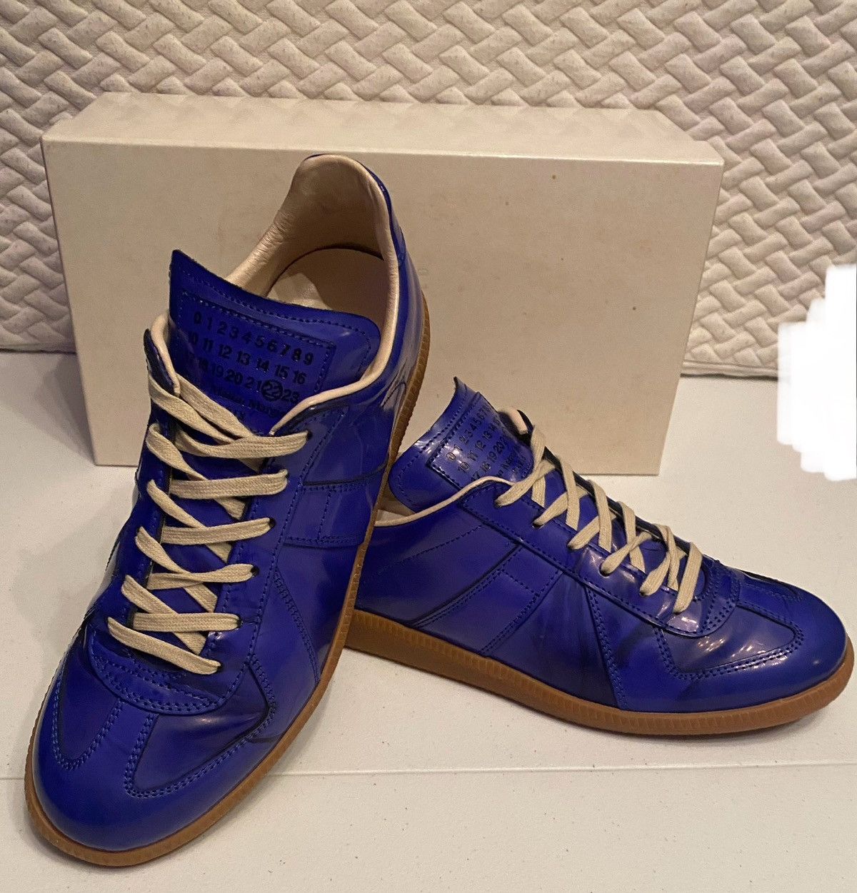 Maison Margiela Maison Margiela 22 🇮🇹 Blue Lambskin GAT Single Stitch 40 NIB Size US 7 / EU 40 - 10 Thumbnail