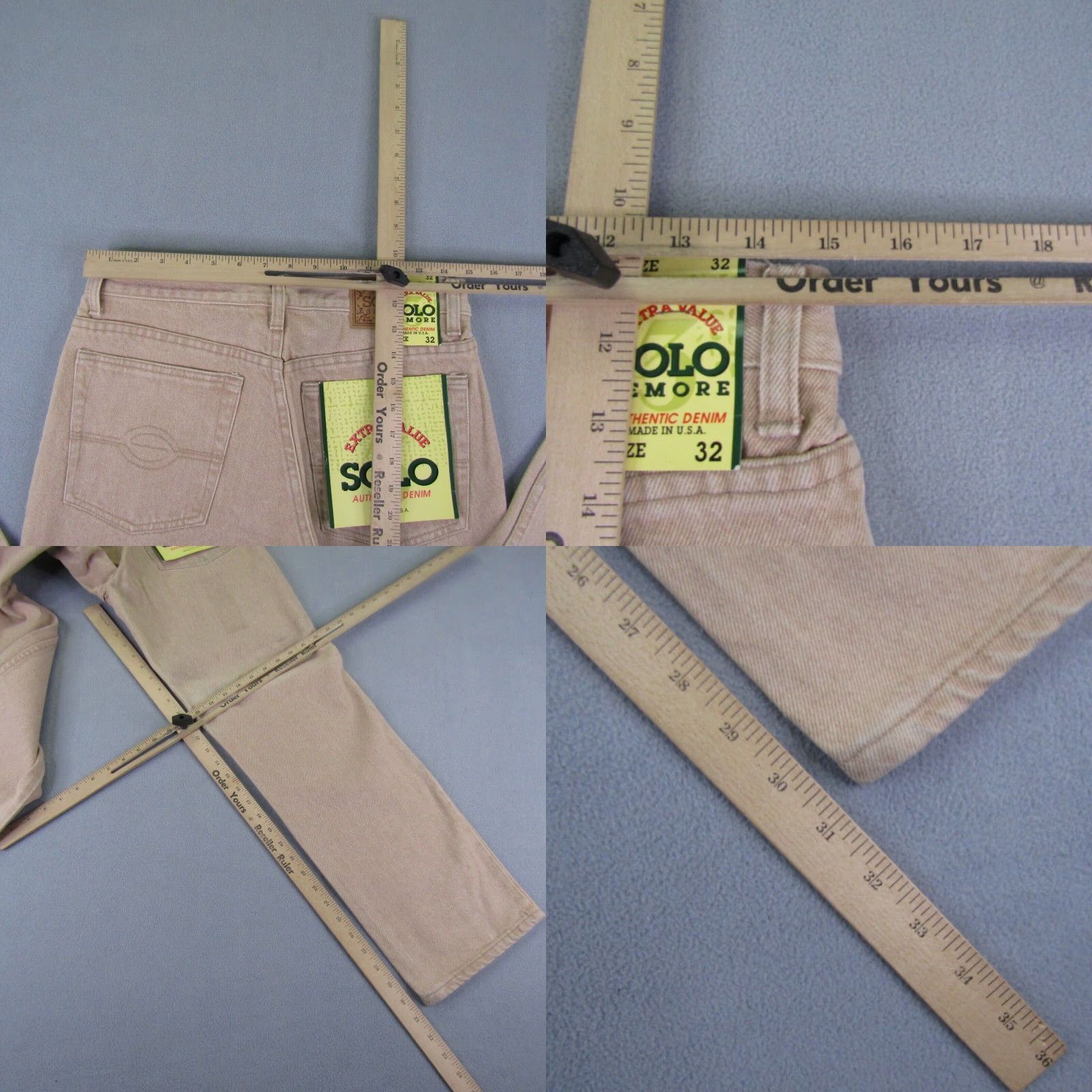 Vintage VINTAGE Solo Semore Jeans Mens 32x32 Denim Straight Leg 90s Y2K Deadstock Beige Jeans Mens Size US 30 / EU 46 - 8 Thumbnail