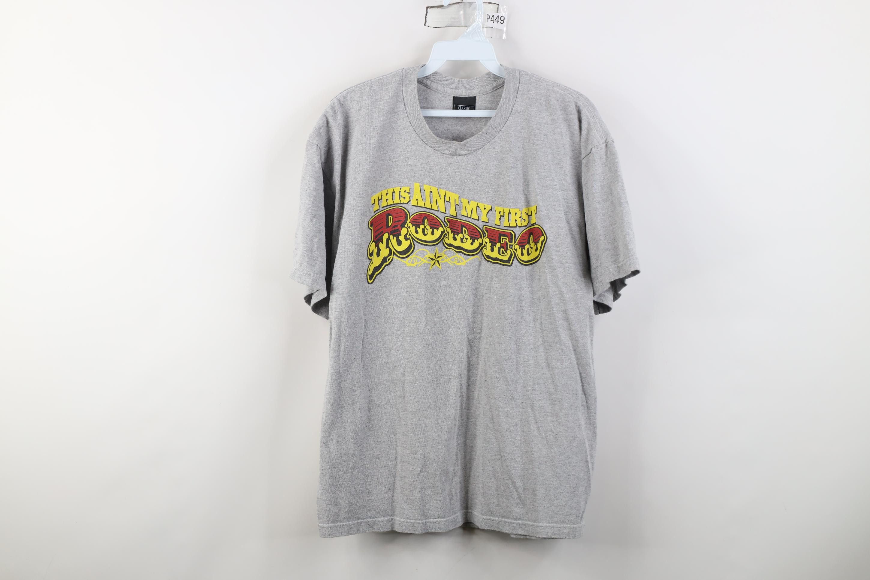 Vintage Vintage Y2K Union Lineman Rodeo Cowboy T-Shirt Gray USA Size US L / EU 52-54 / 3 - 1 Thumbnail