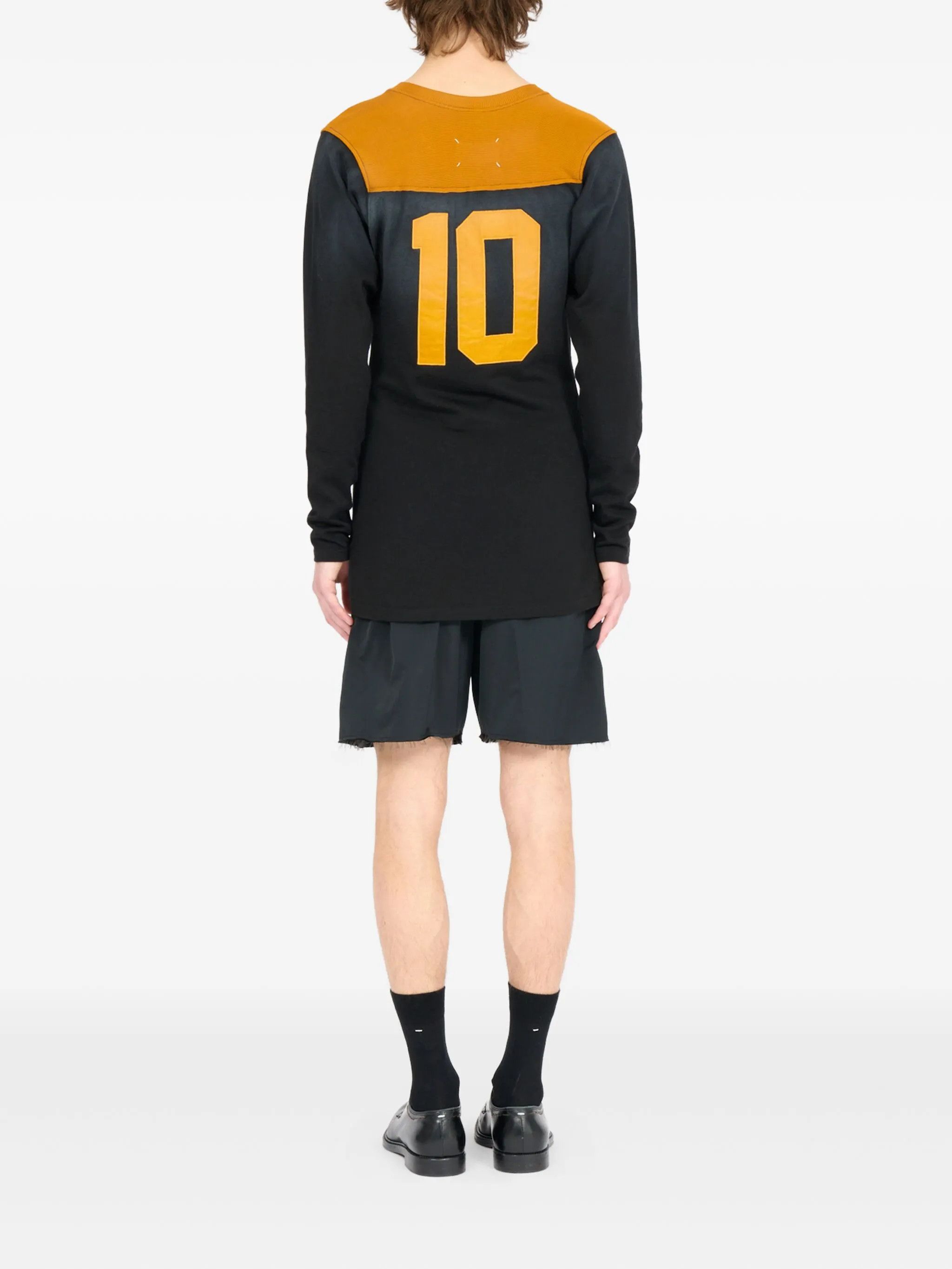 Maison Margiela o1w1db10526 Panelled Long-sleeve T-Shirt in Black/Orange Size US XS / EU 42 / 0 - 5 Thumbnail