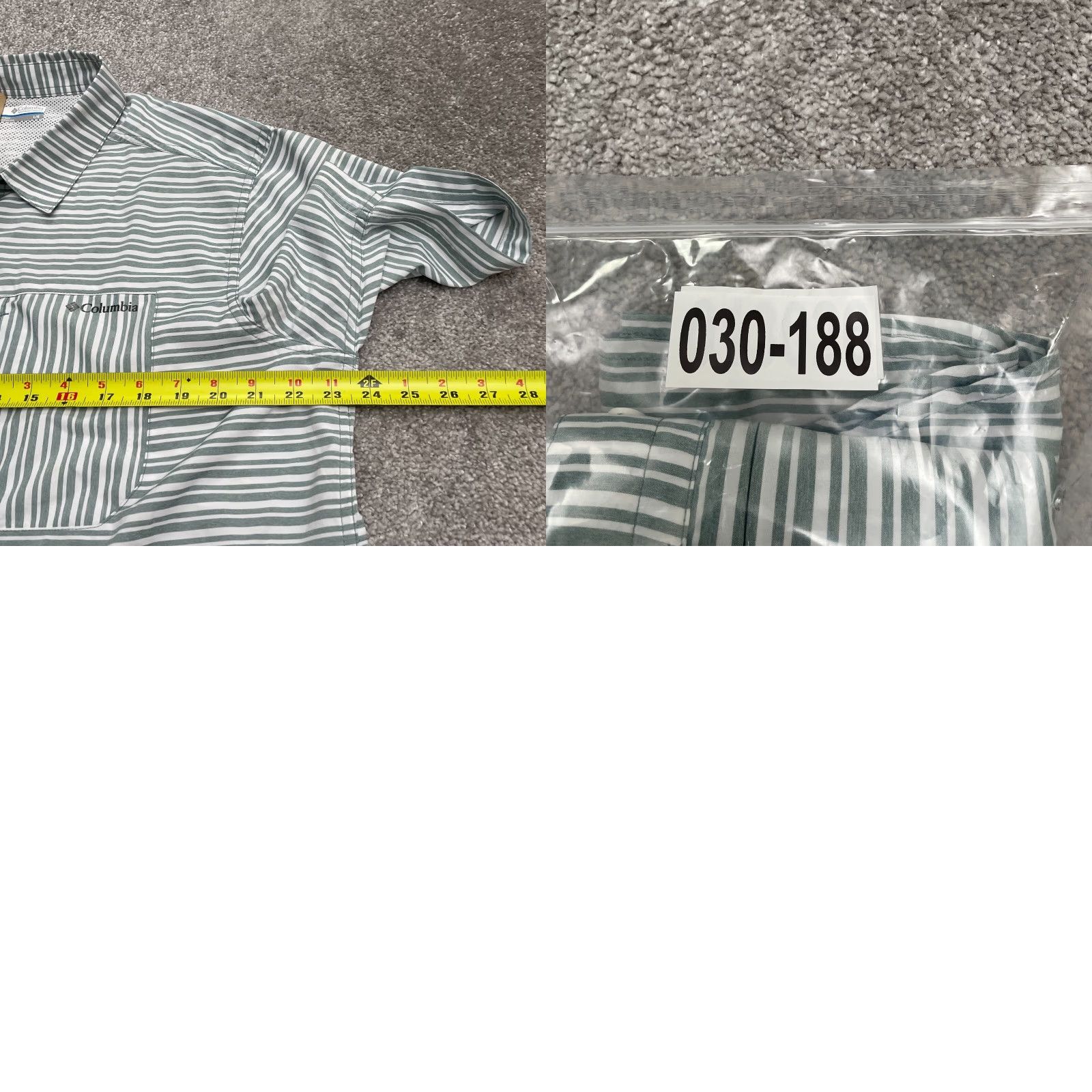 Twisted X Columbia Shirt Mens Large White Gray Striped Omni Shade Twisted Creek III Fish Outdoor Size US L / EU 52-54 / 3 - 9 Thumbnail