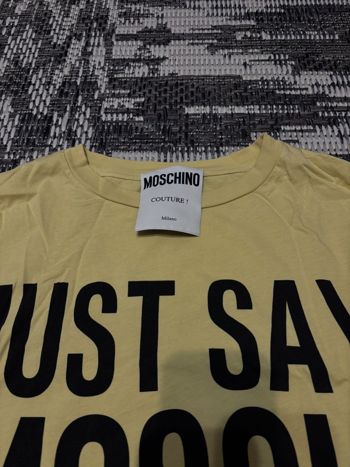 Moschino MOSCHINO Just Say Rare Relaxed Fit T-Shirt Size US M / EU 48-50 / 2 - 4 Thumbnail