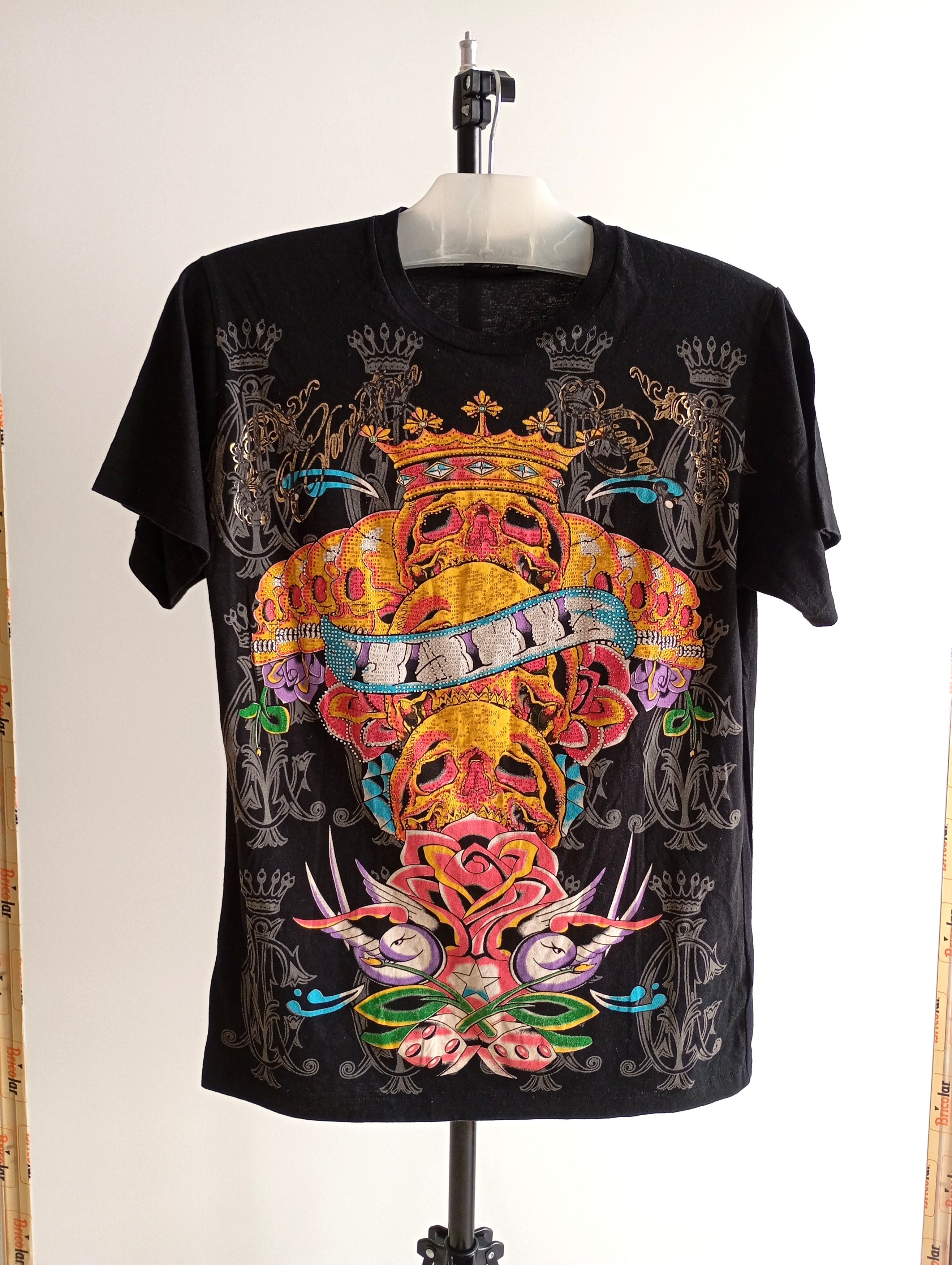 Christian Audigier Vintage Christian Audigier “Crystal Scull” T-Shirt Size US M / EU 48-50 / 2 - 1 Thumbnail