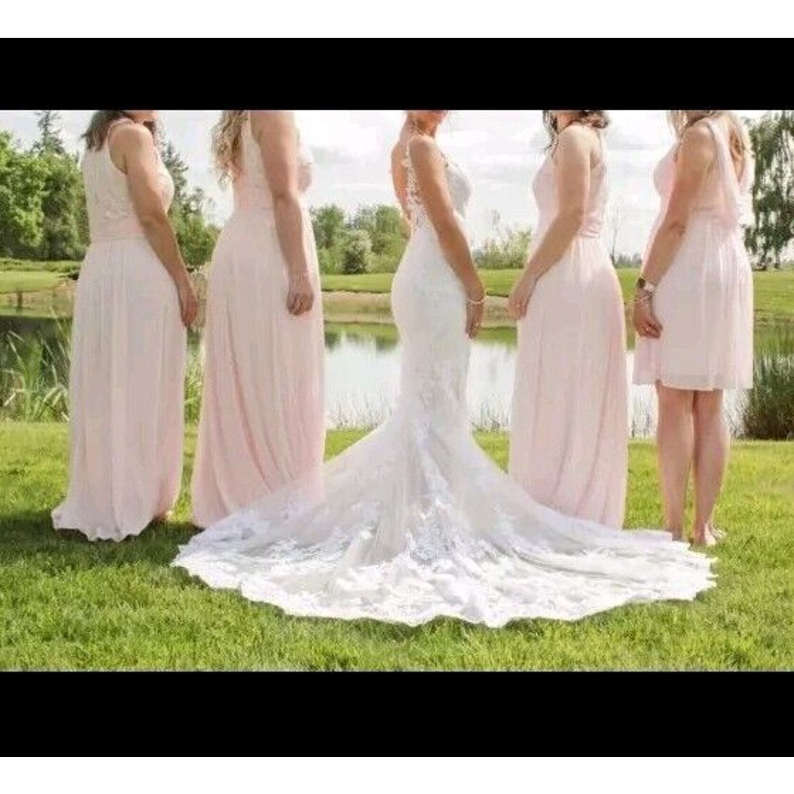Zara Lulus David's Bridal High Neck Formal Bridesmaid Dress Pink Size S / US 4 / IT 40 - 17 Thumbnail
