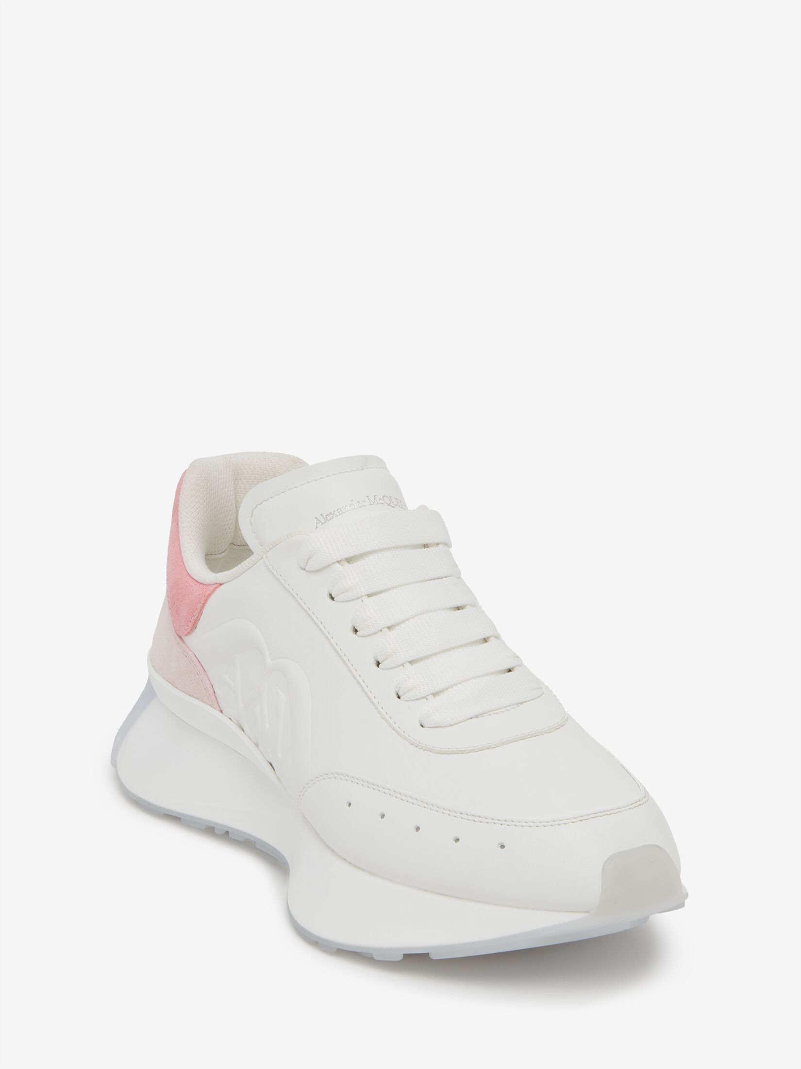 Alexander McQueen o1w1db10925 Sprint Runner in White/Powder Pink Size US 7 / IT 37 - 4 Thumbnail