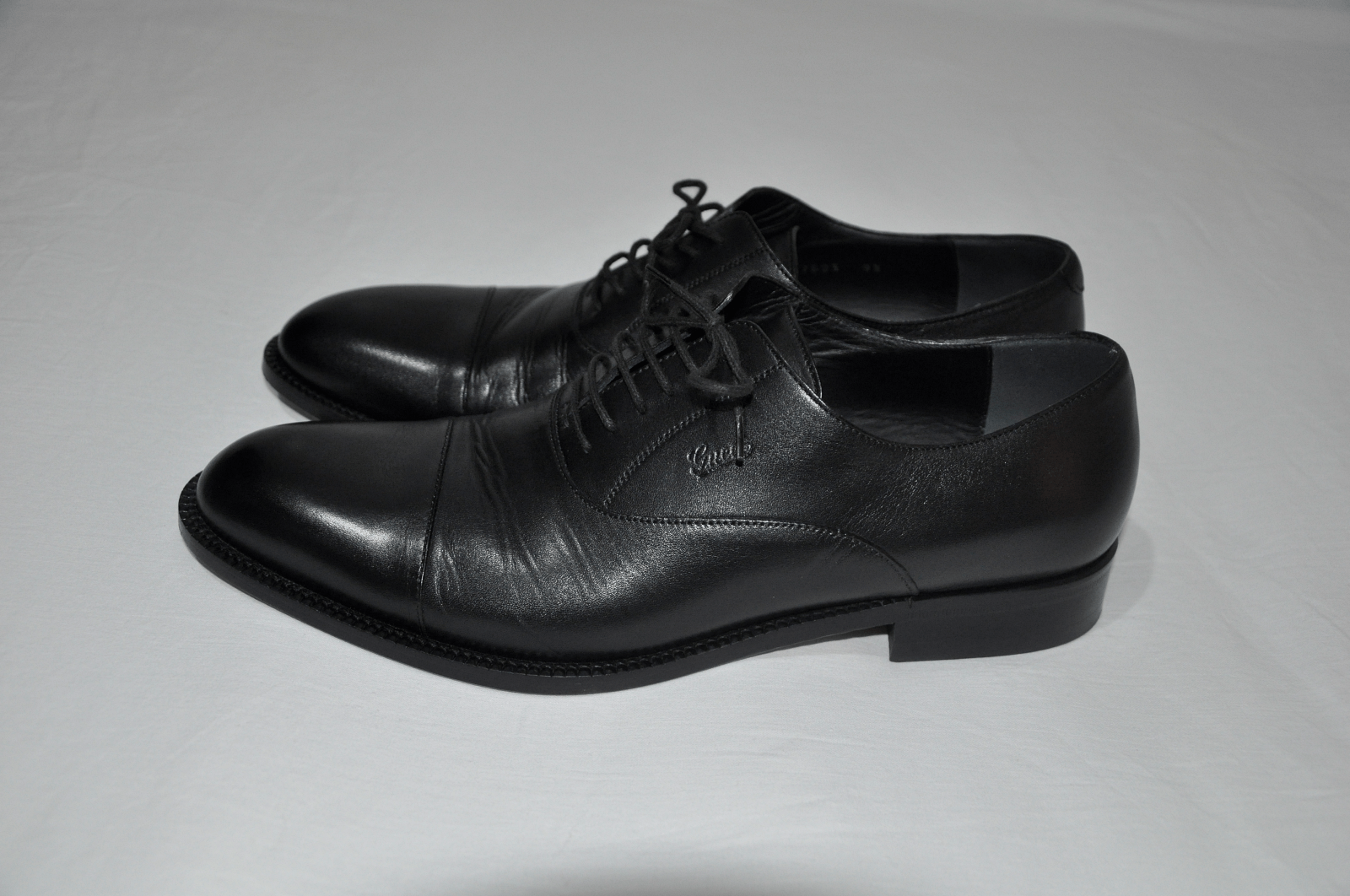 Gucci GUCCI BLACK BOVINE LEATHER CLASSIC SIGNATURE OXFORD LACE-UPS Size US 10.5 / EU 43-44 - 9 Thumbnail