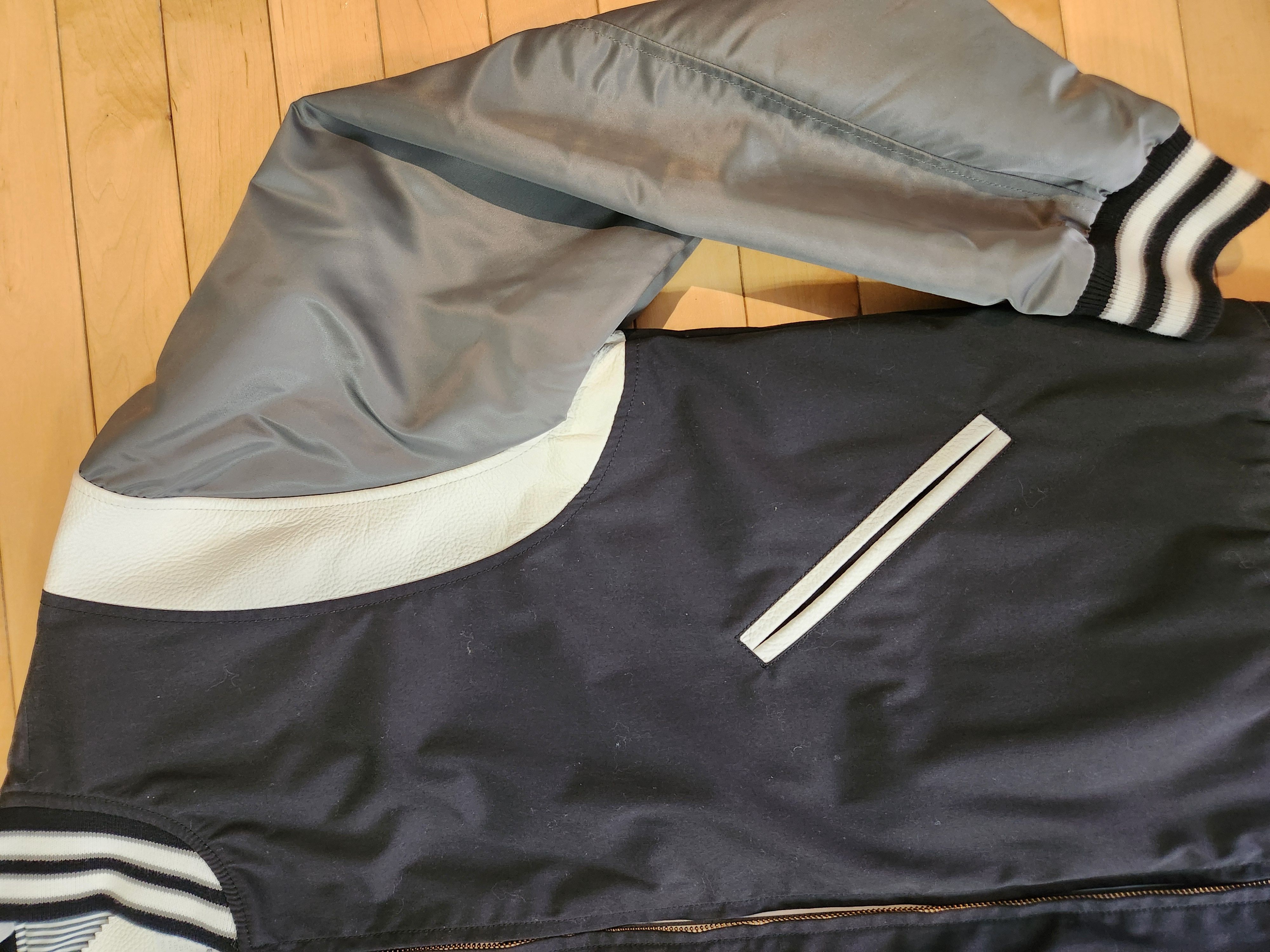 Nanamica Nanamica JAPAN 65/35 Varsity Jacket Black Grey White Leather Size US L / EU 52-54 / 3 - 3 Thumbnail