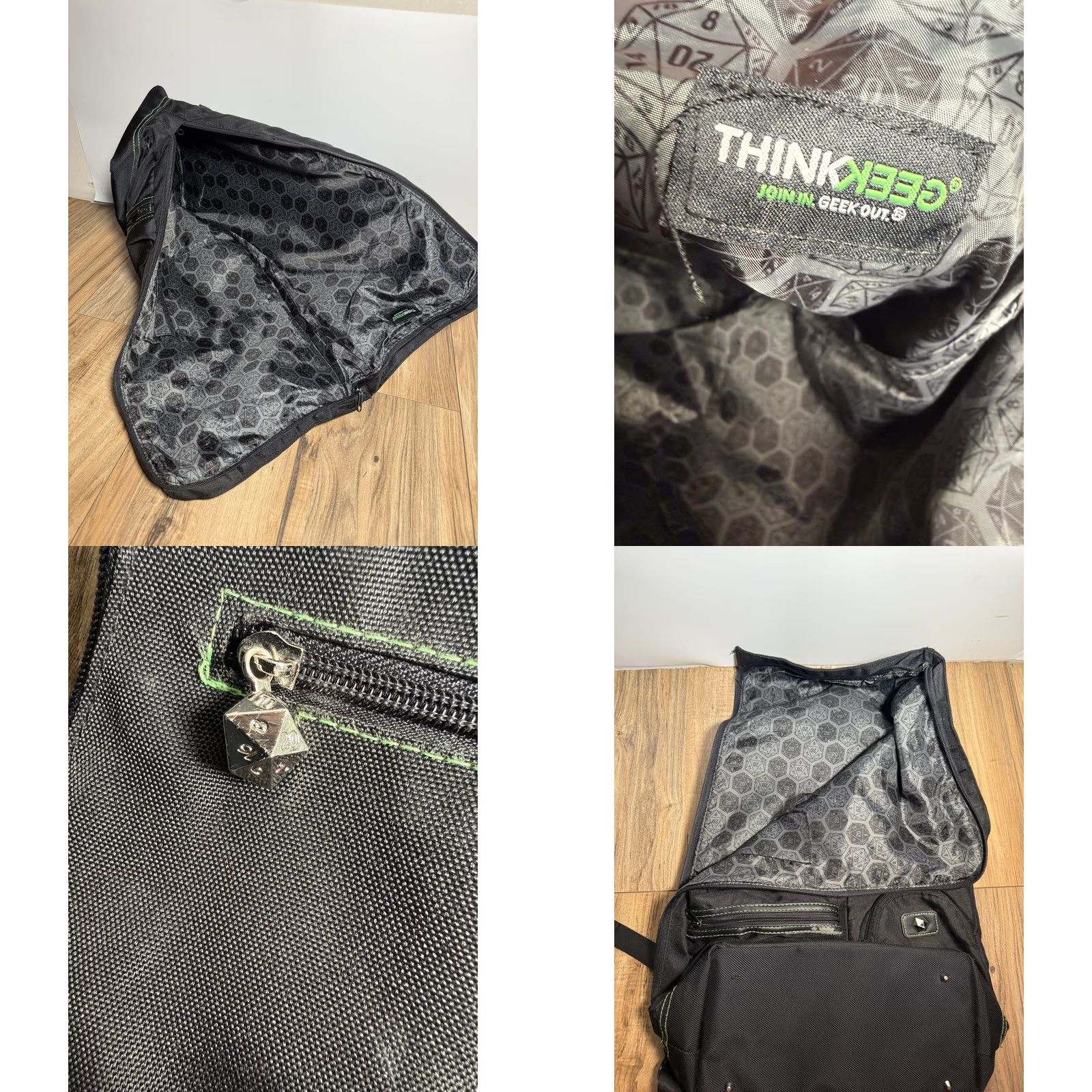 Vintage ThinkGeek Bag of Holding Backpack Black Dungeons & Dragons Rolltop Casual 18”x12” Size ONE SIZE - 8 Thumbnail