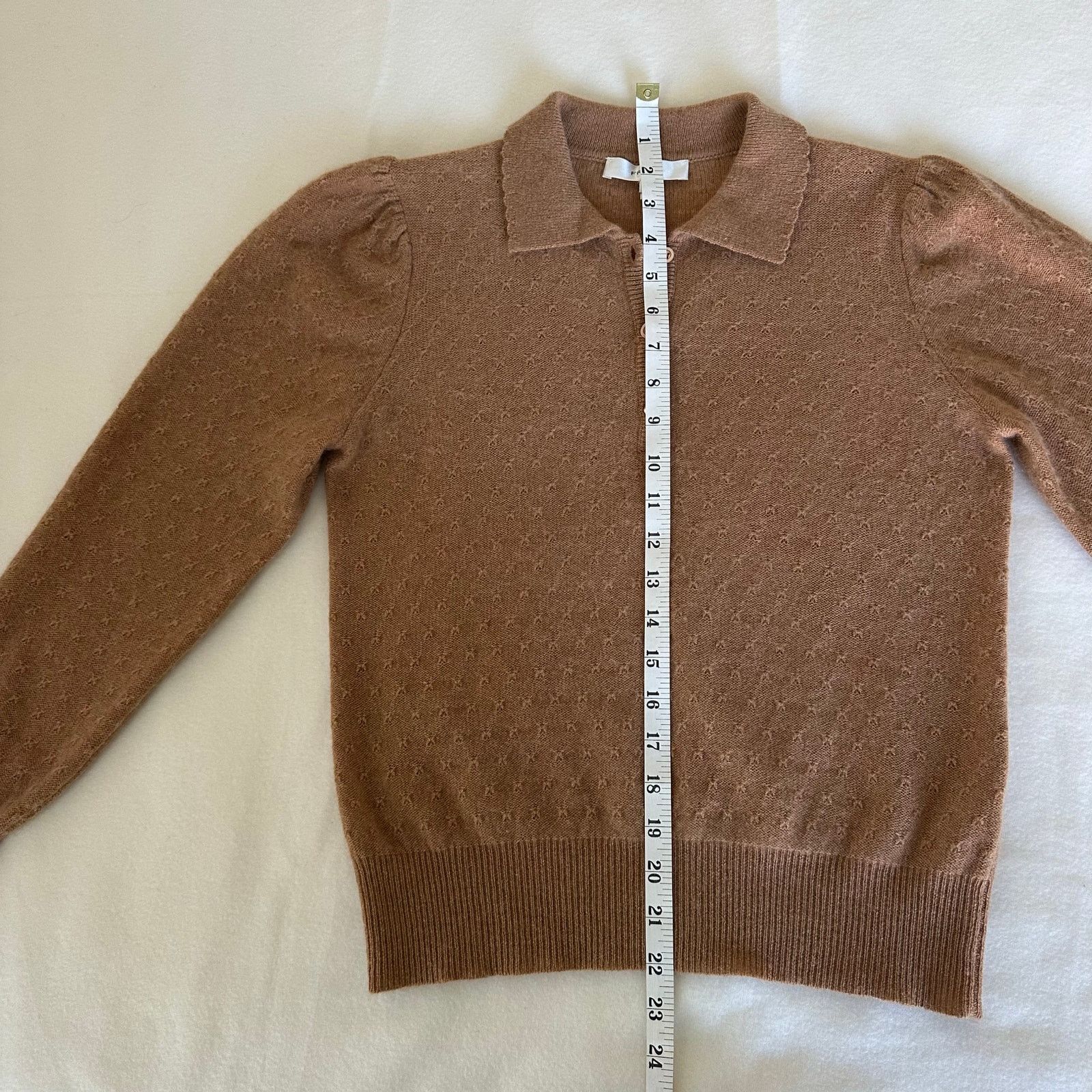 Frame Frame Cashmere Polo Sweater Camel Scallop Collar Size XS Size XS / US 0-2 / IT 36-38 - 9 Thumbnail