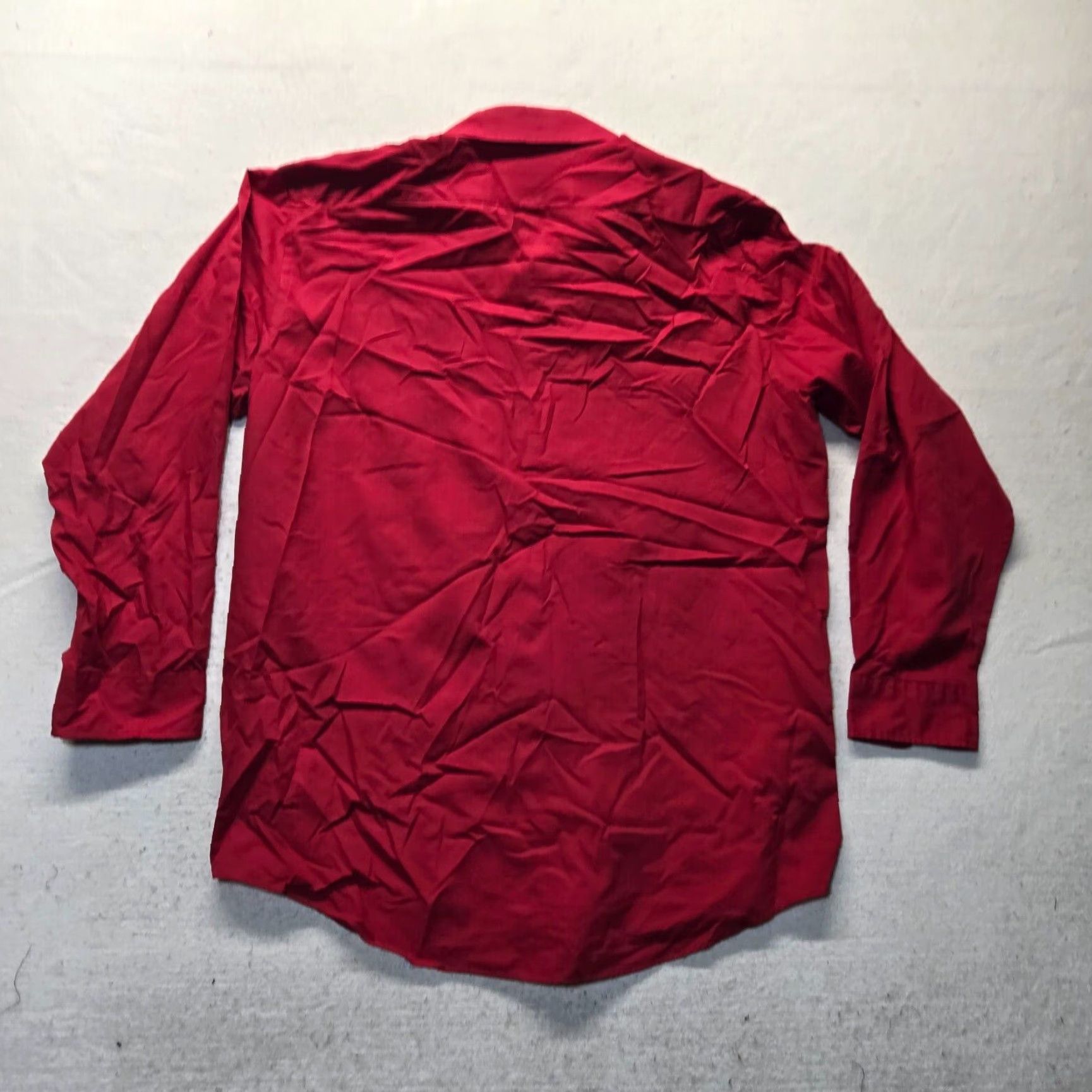 Blair John Blair Shirt Button-Up Solid Red Long Sleeve Adult Men 17.5 Regular Red Boys Mens Girls Size US XL / EU 56 / 4 - 8 Thumbnail