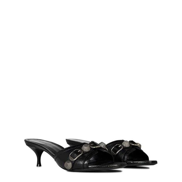 Balenciaga o1g2r1mq0924 Cagole Heeled Sandals in Black Size US 7 / IT 37 - 7 Thumbnail
