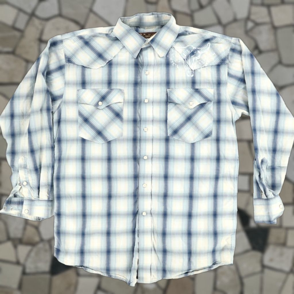 Walls Walls Shirt Men M Pearl Snap Plaid Long Sleeve Cotton Ranch Wear Multi-Colored Mens Size US M / EU 48-50 / 2 - 1 Thumbnail