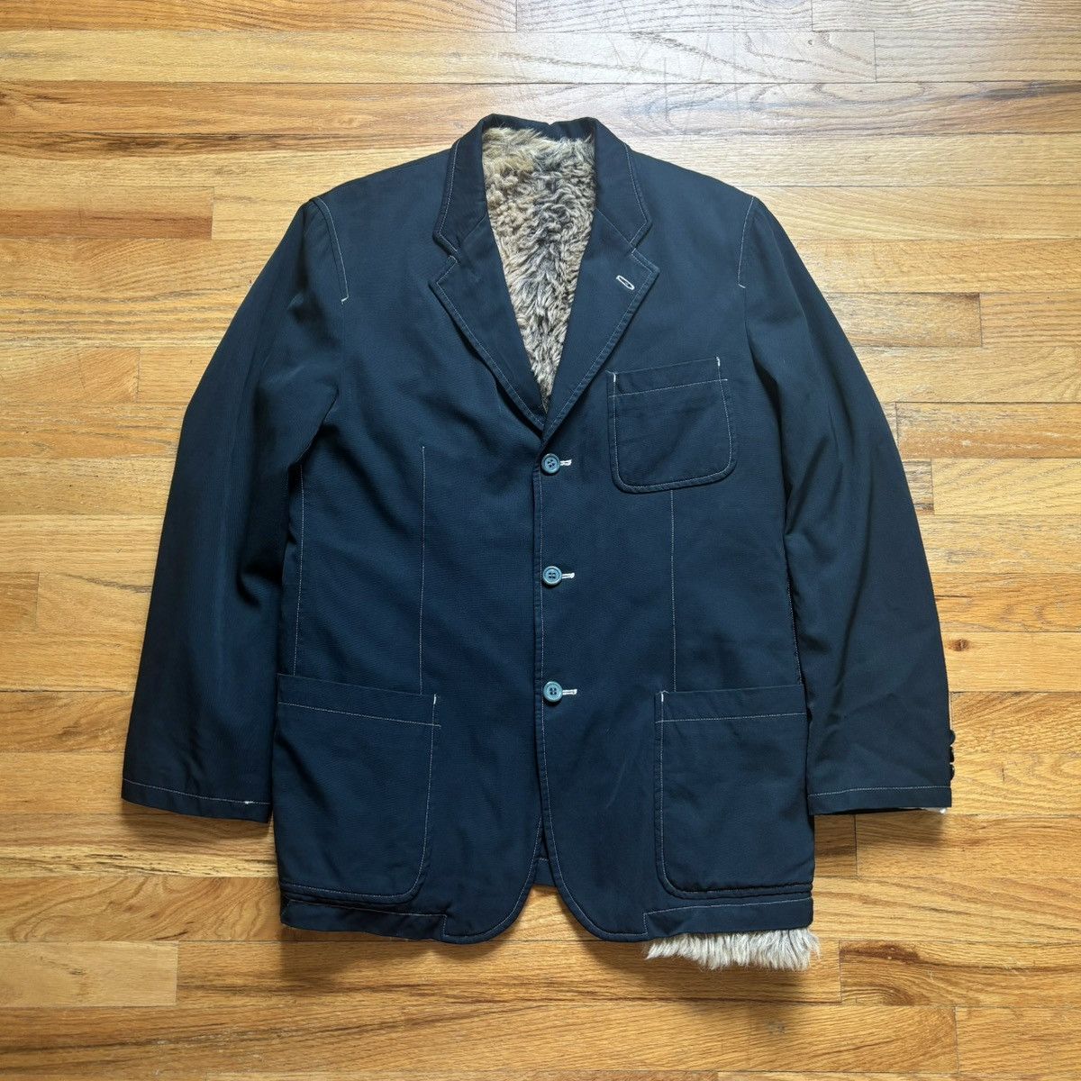 Comme des Garcons Homme FW2000 Faux-Fur Lined Tailored Jacket Size US M / EU 48-50 / 2 - 1 Thumbnail