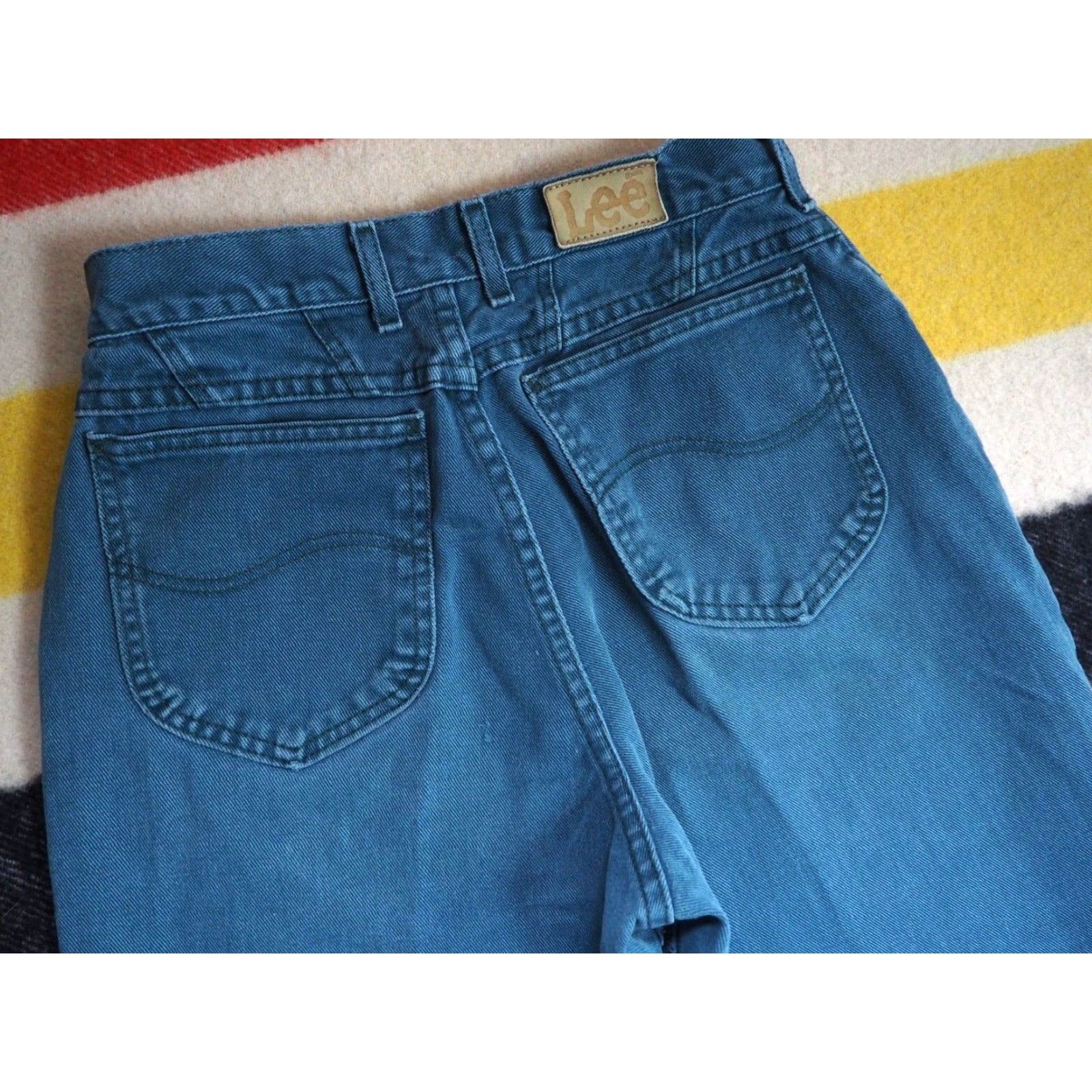 Lee VINTAGE LEE Jeans 27x26 Denim 80s 90s High Waist Mom Teal Spruce Blue Womens Size 27" / US 4 / IT 40 - 3 Thumbnail