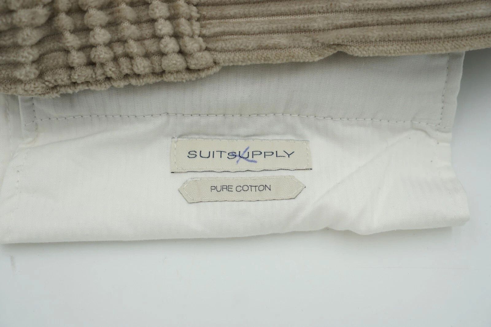 Suitsupply Men Suitsupply Trousers Ames Beige Pure Cotton Velvet UK/U38 Size 38R - 6 Thumbnail