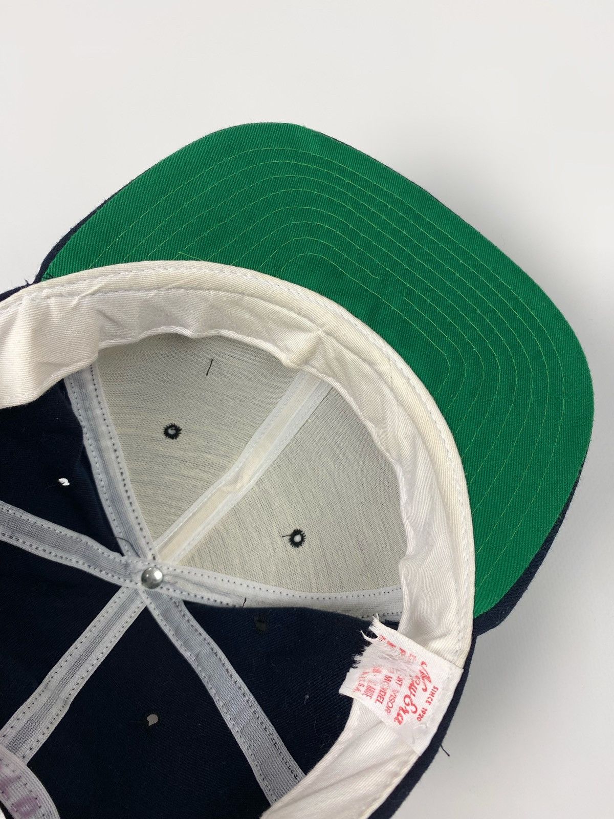 New Era 80s 90s Vintage New Era Dupont Visor Navy Blank Snapback Hat Size ONE SIZE - 9 Thumbnail