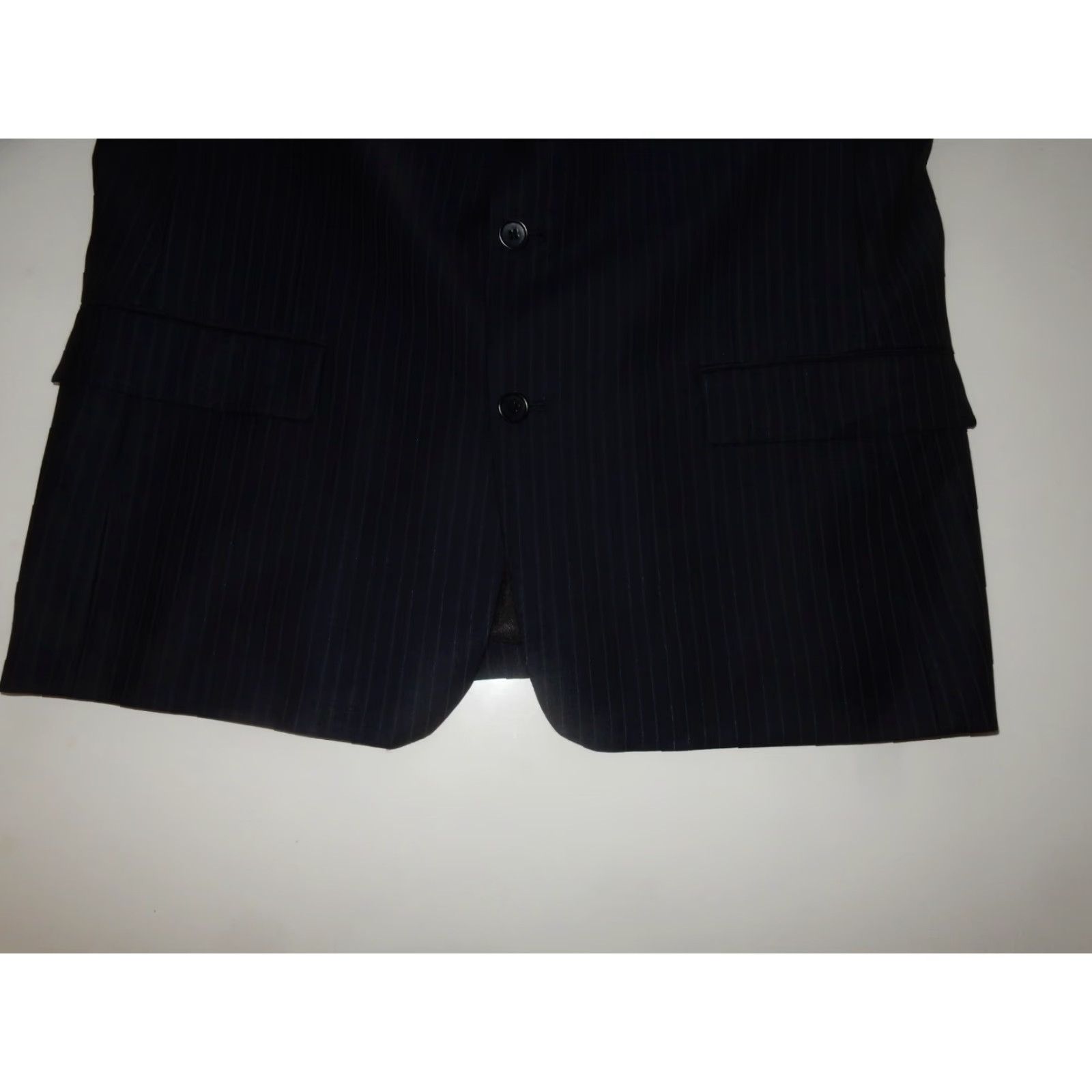 Loro Piana Daniel Cremieux Men's Suit 2 Piece Blue Wool Striped 42 Regular 42 Jacket 29x? Pants - Loro Piana Fabric (Note: This is not adding new info) Size 42R - 2 Thumbnail