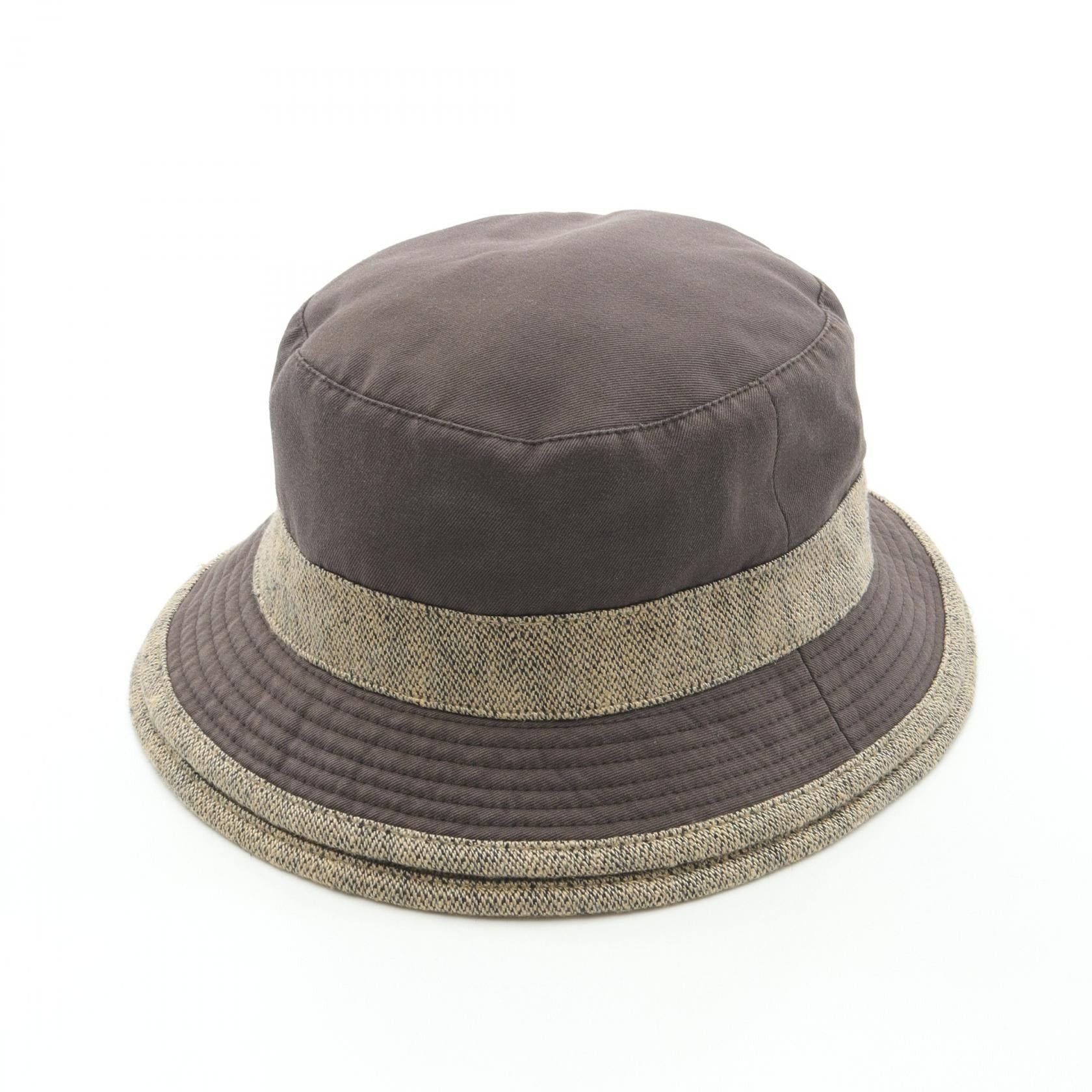 Hermes Hermes Bucket Hat Cotton Linen Gray Brown Light Beige Size ONE SIZE - 1 Thumbnail