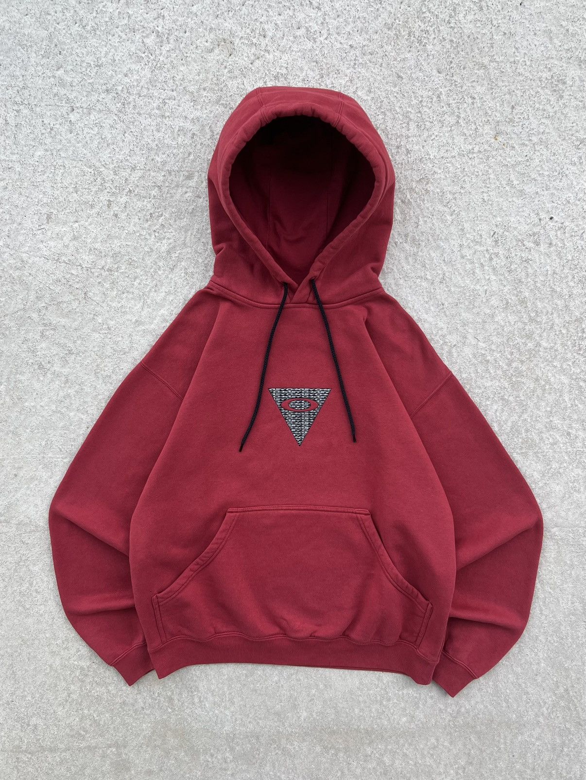 image of 00S Vintage Oakley Hoodie 3D Print in Red, Men's (Size Small)