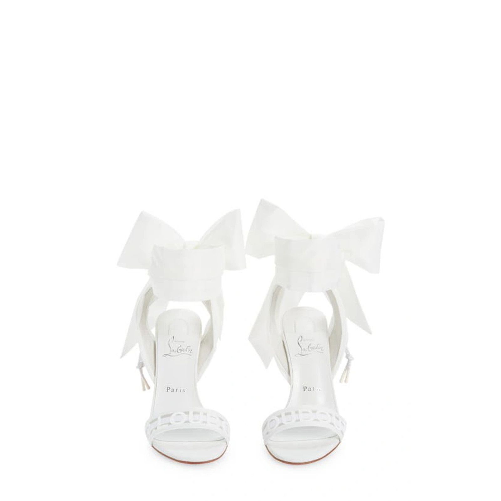 Christian Louboutin Wind Around 100 White Lace Up Tie Bridal Sandal Heel Pump 41 Size US 11 / IT 41 - 5 Thumbnail