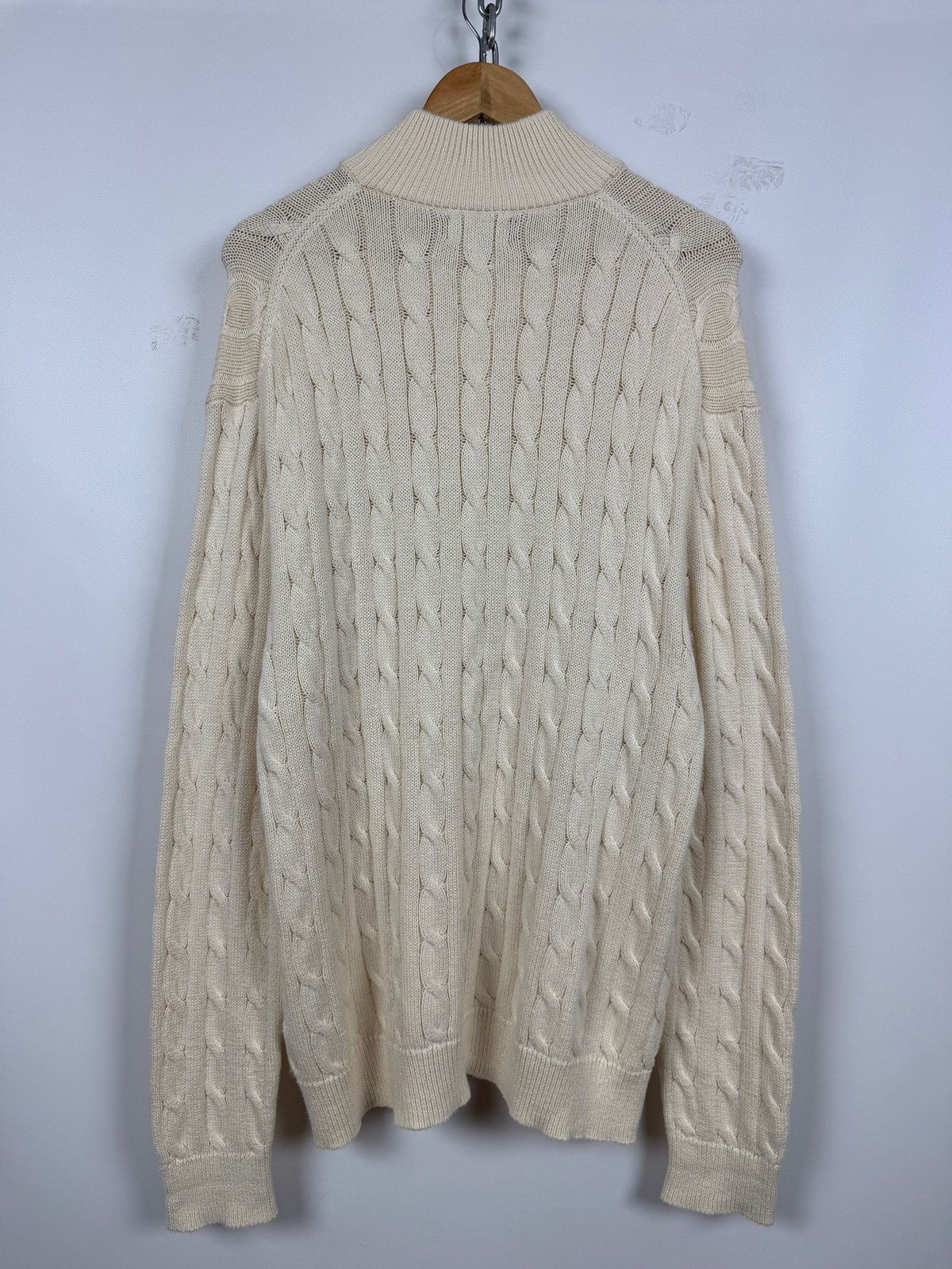 Polo Ralph Lauren Polo Ralph Lauren Cable Knit Quarter Zip Mock Neck Sweater Size US XXL / EU 58 / 5 - 5 Thumbnail