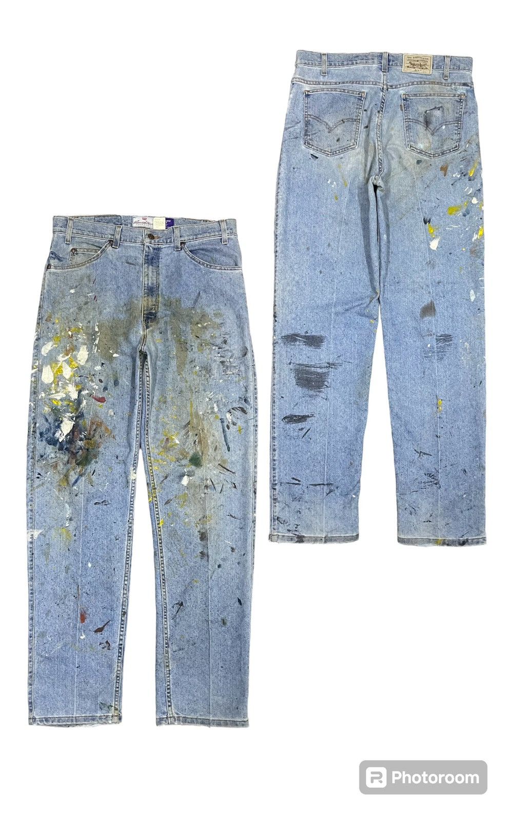 Levi's 90s LEVIS 540 BAGGY JEANS SPLASH PAINT JEANS 34x32 Size US 34 / EU 50 - 1 Thumbnail