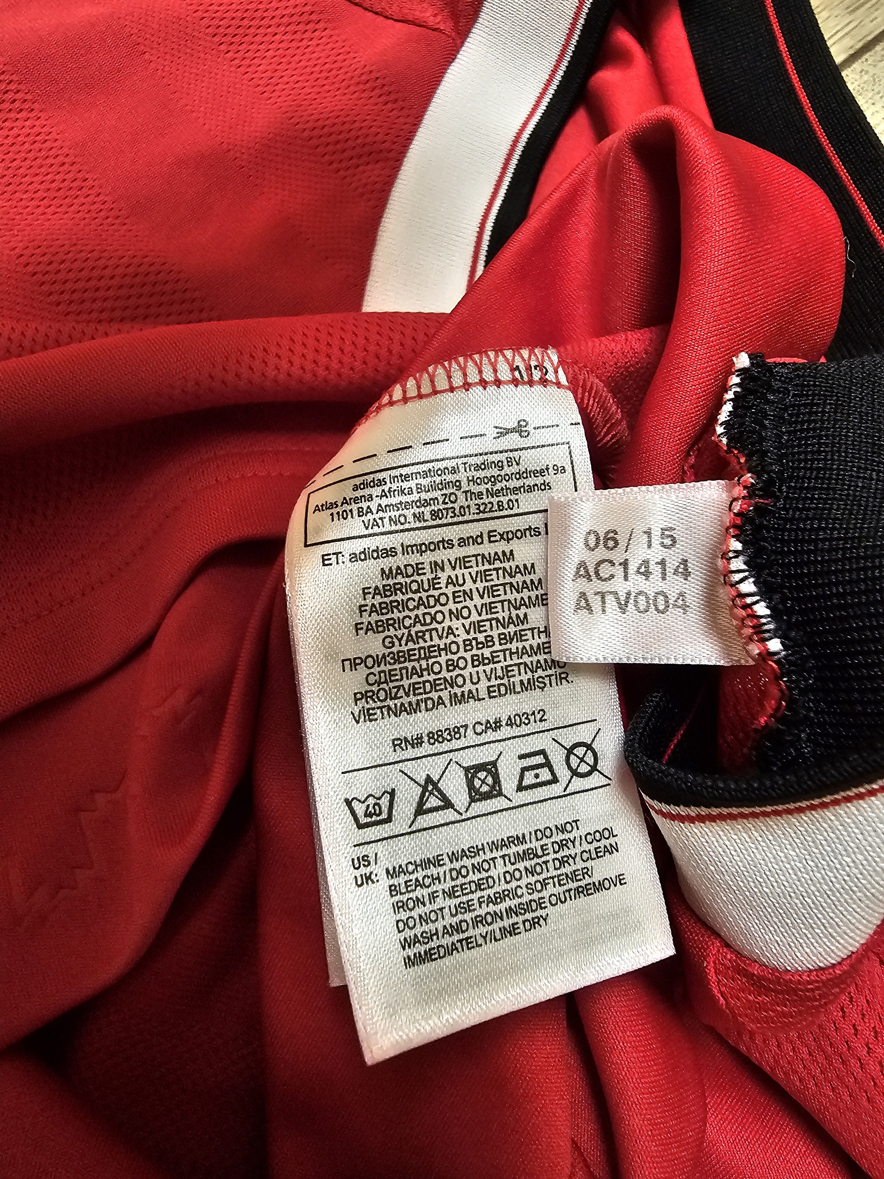 Adidas MANCHESTER UNITED 2015 2016 HOME FOOTBALL SOCCER JERSEY Size US XL / EU 56 / 4 - 6 Thumbnail