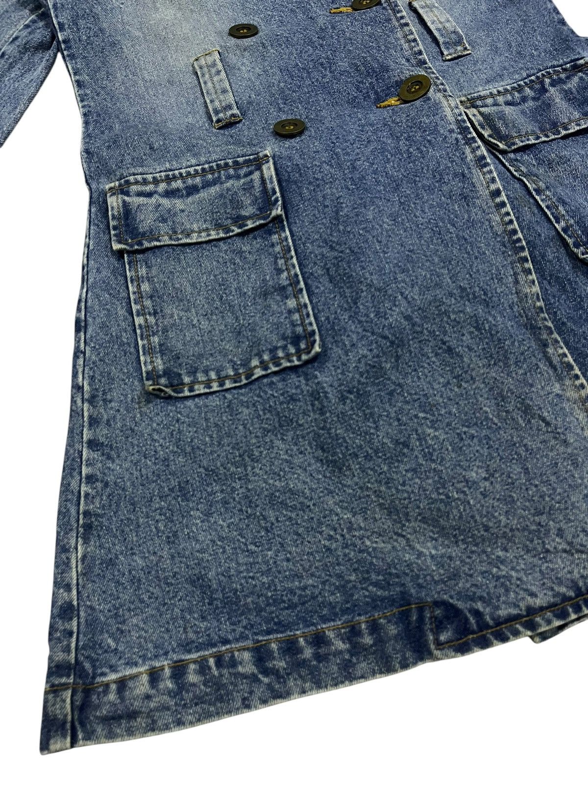 Hysteric Glamour 🇯🇵 BLUE MOON BLUE JAPAN DOUBLE BREASTED DENIM LONG JACKET Size ONE SIZE - 4 Thumbnail