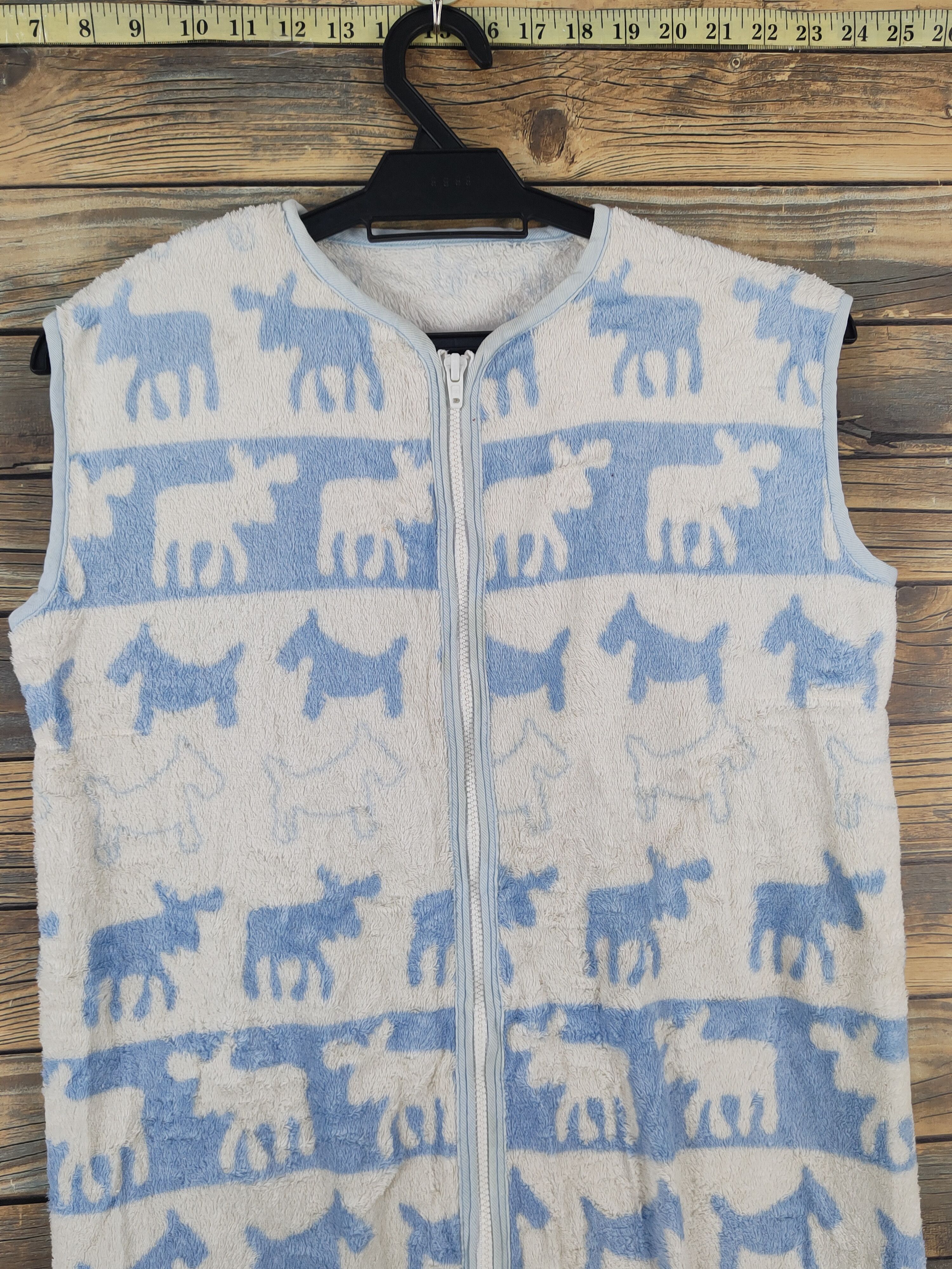 Japanese Brand × Vintage Vintage Design Japanese Brand Blue White Fur Mohair Vests Size S / US 4 / IT 40 - 2 Thumbnail