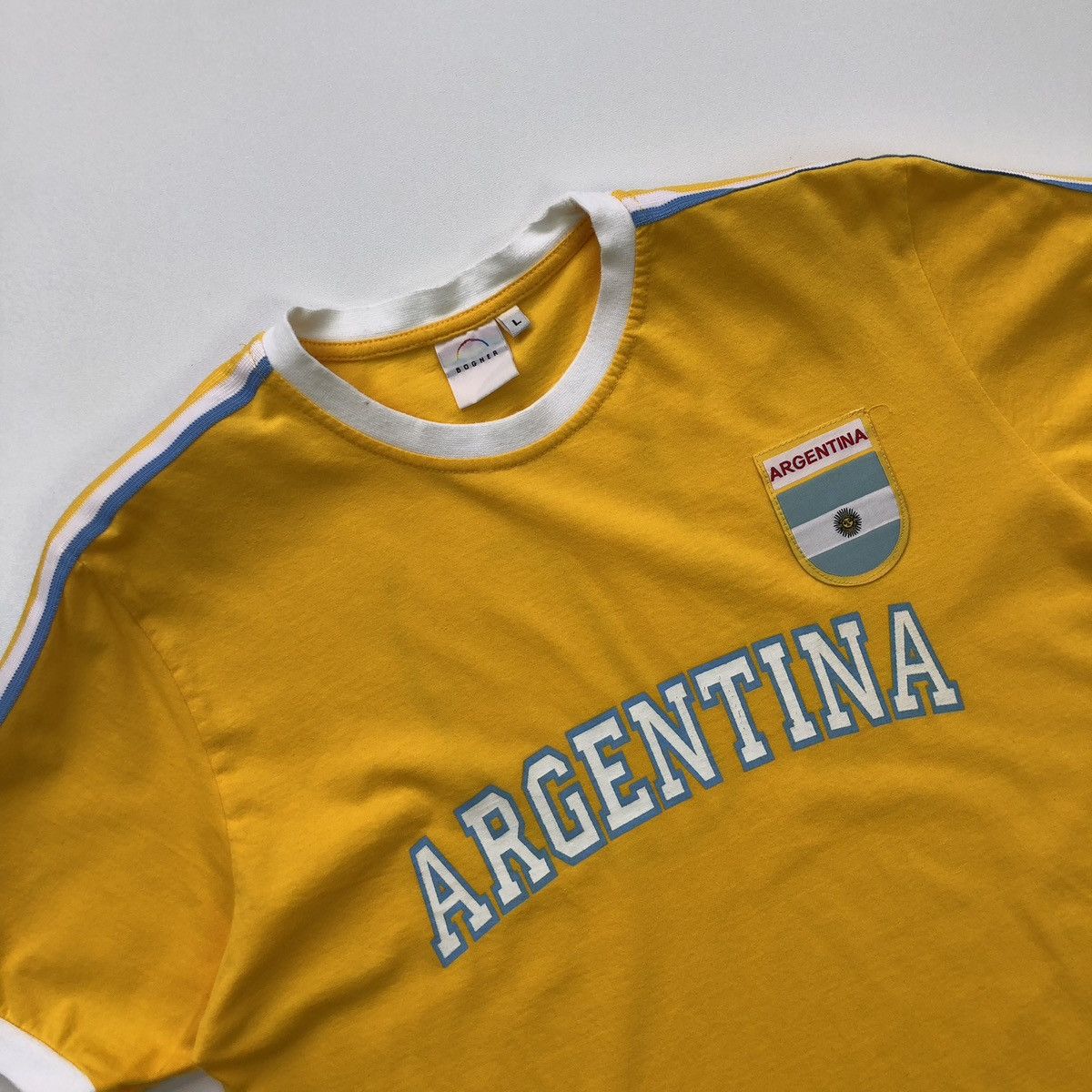 Bogner Bogner Argentina #10 Maradona Vintage T-Shirt Yellow Rare Size US L / EU 52-54 / 3 - 2 Thumbnail