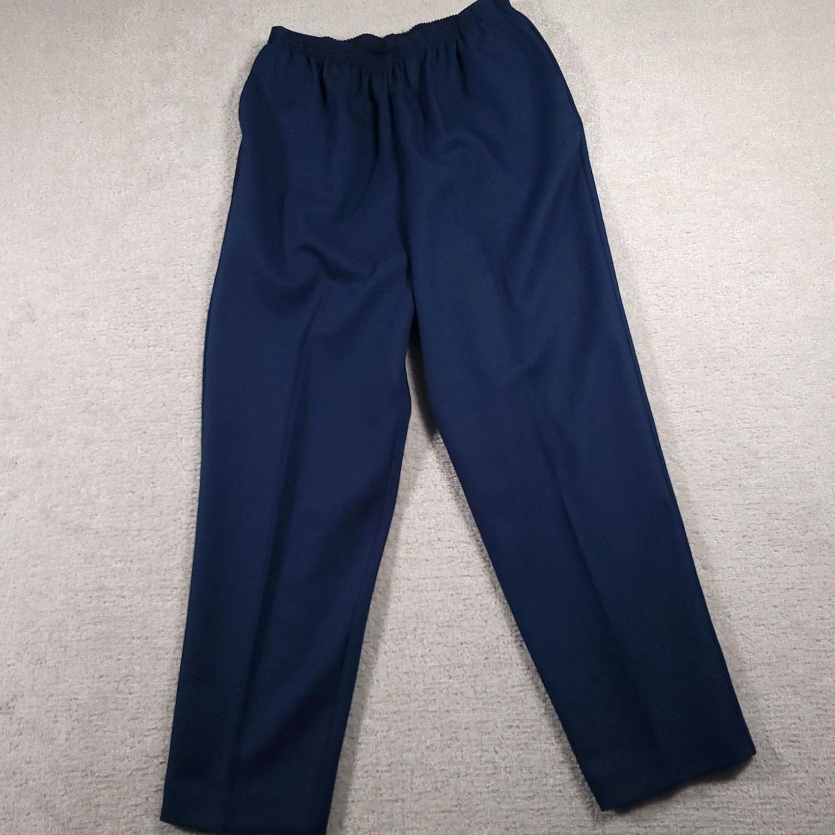 Vintage VINTAGE Alfred Dunner Pants Womens 18 Navy Blue Pull On Elastic Waist Classic USA Made Dress Pants Womens 18 Navy Blue Size 40" / US 18 - 2 Thumbnail