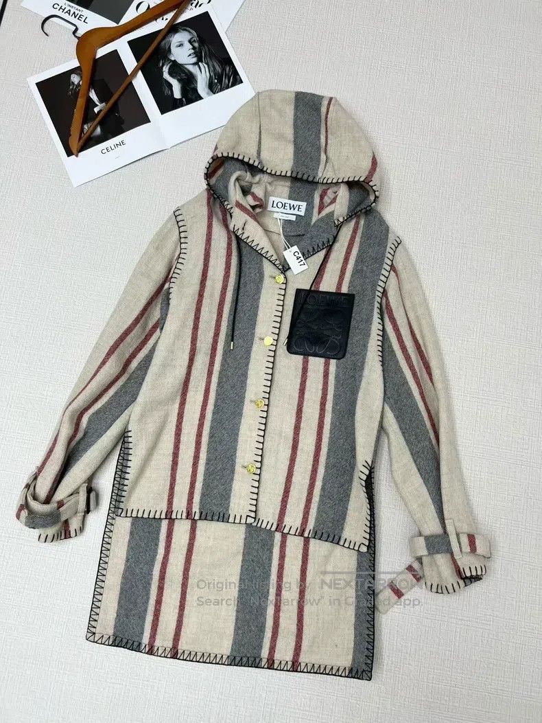 Loewe Loewe Colorblocked Striped Hooded Open Front Jacket Size XS / US 0-2 / IT 36-38 - 2 Thumbnail