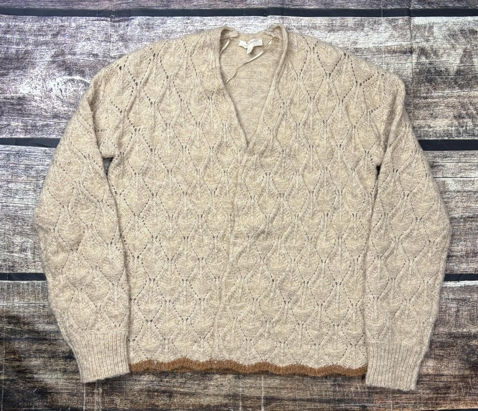 Other Mystree Cardigan Sweater Womens Small Geometric Knit Wool Size S / US 4 / IT 40 - 1 Thumbnail