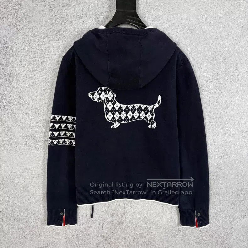 Thom Browne Thom Browne Striped Jacquard Dachshund Hooded Knit Coat - Size US XL / EU 56 / 4 - 2 Thumbnail