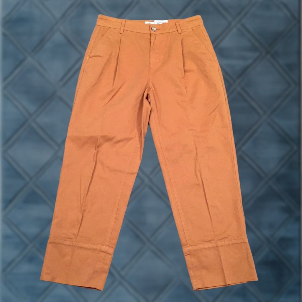J.Crew J.Crew Pants Womens Size 8 Beige Pleated Front High Waist Tapered Leg 31x27 Cropped Medium Rise Regular Inseam 27 Size 30" / US 8 / IT 44 - 1 Thumbnail