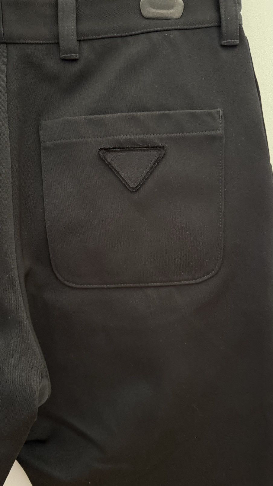 Prada Prada - Black Silk & Cotton Logo Plaque Pants Size US 34 / EU 50 - 7 Thumbnail