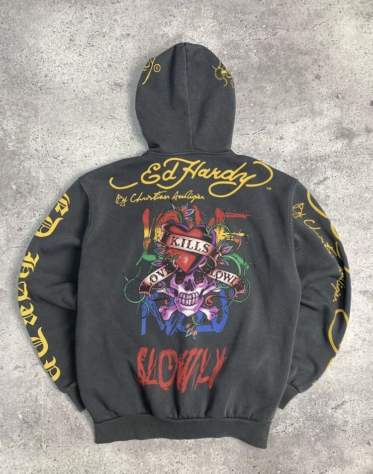 Christian Audigier Vintage 00s Zip-hoodie Y2K Ed Hardy by Christian Audigier Size US M / EU 48-50 / 2 - 5 Thumbnail