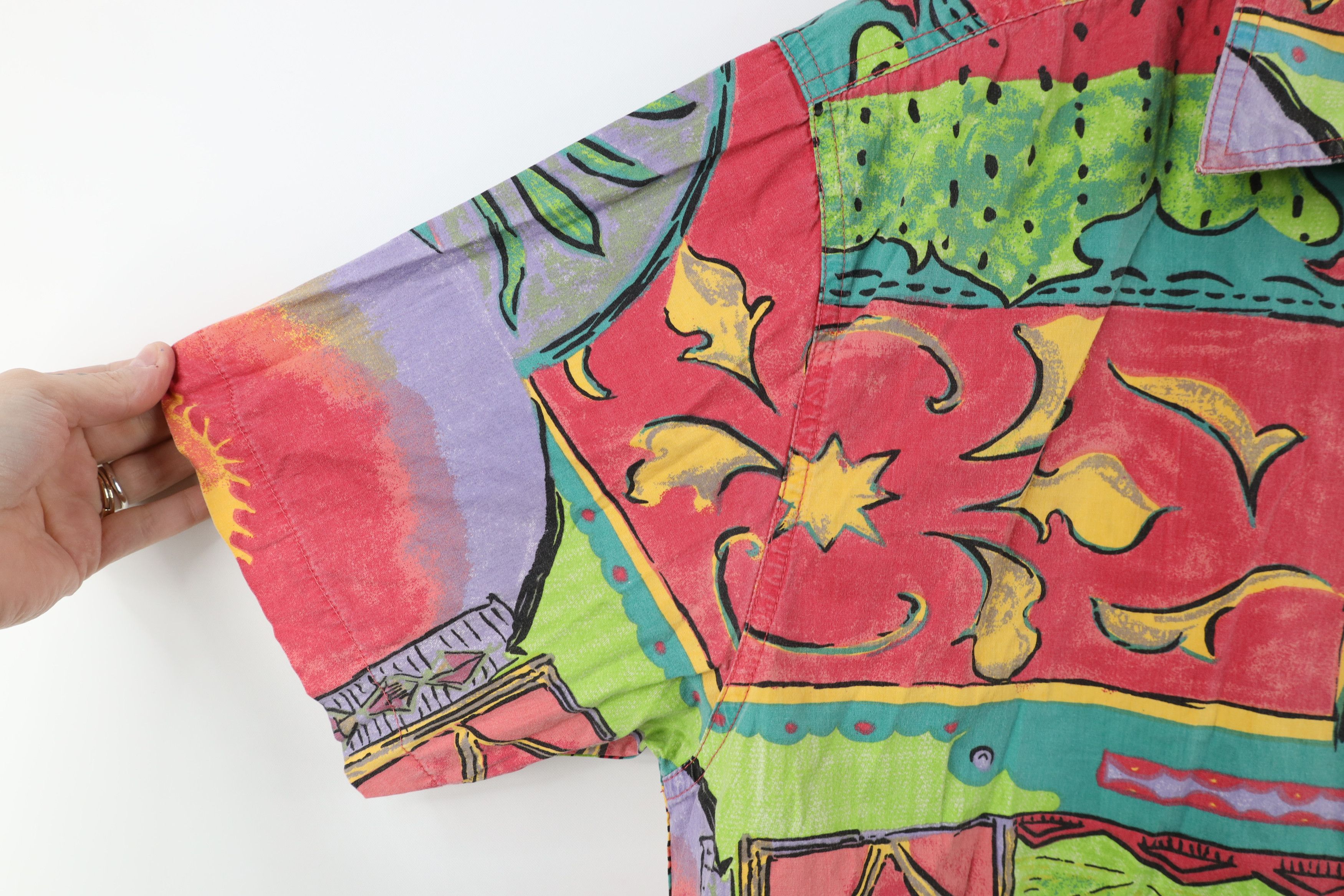 Vintage Vintage 90s Streetwear Rainbow Abstract Collared Shirt Size US M / EU 48-50 / 2 - 5 Thumbnail