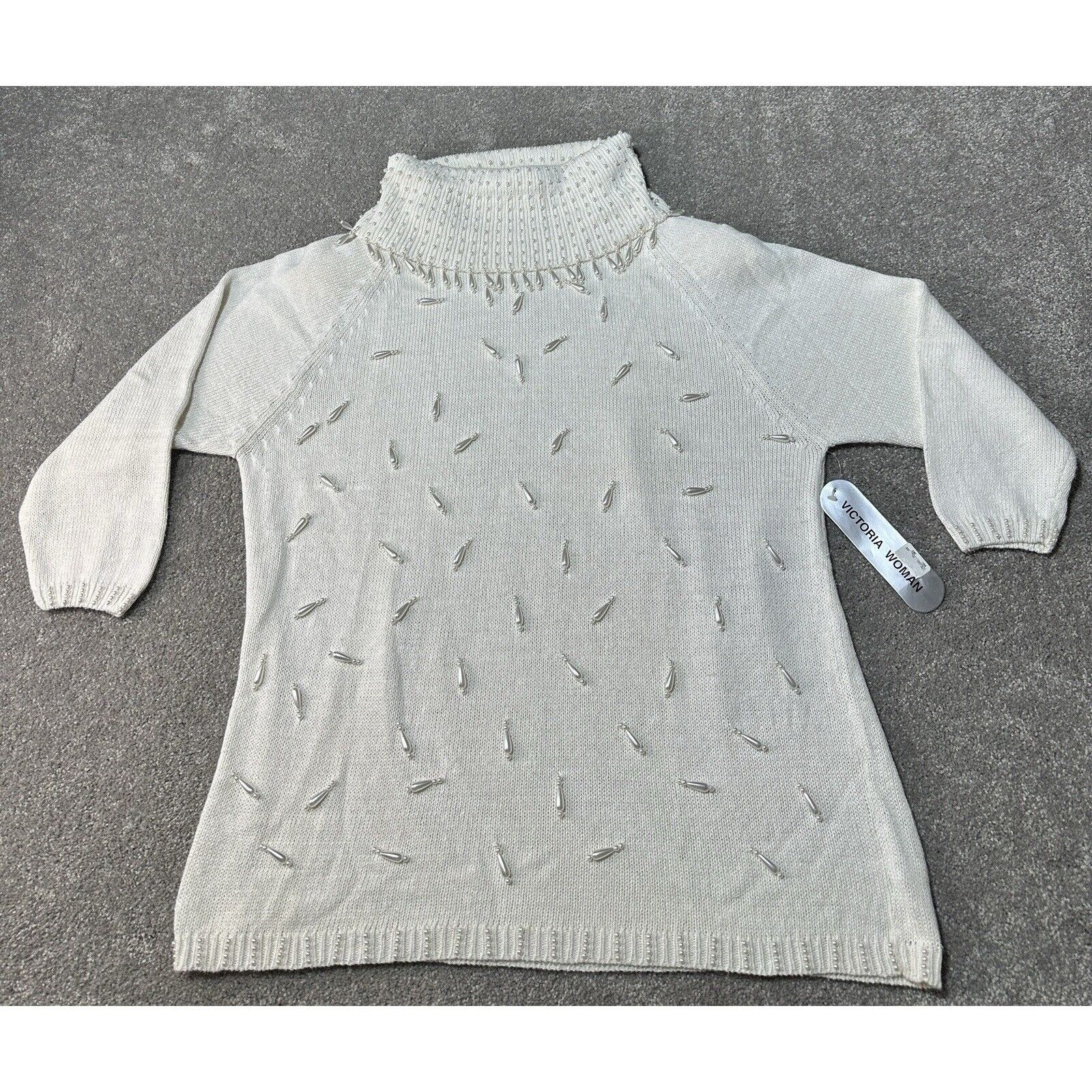 Other Vintage 80s Pearl Sweater Womens Plus 1X Winter Holiday Size XL / US 12-14 / IT 48-50 - 1 Thumbnail
