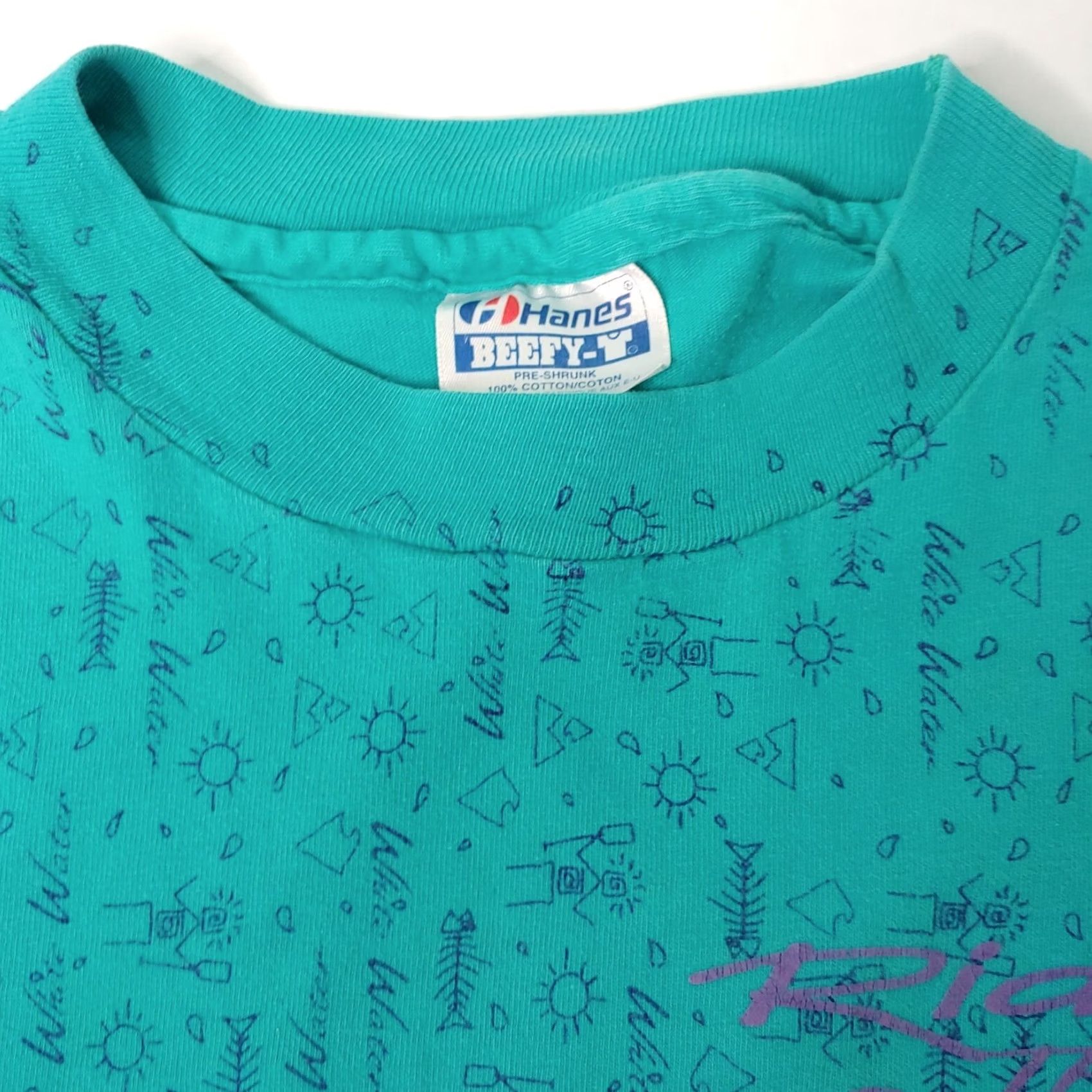 Hanes VINTAGE Youghiogheny Outfitters Ride The Cheat Shirt Large Whitewater Rafting T-Shirt Size US L / EU 52-54 / 3 - 3 Thumbnail