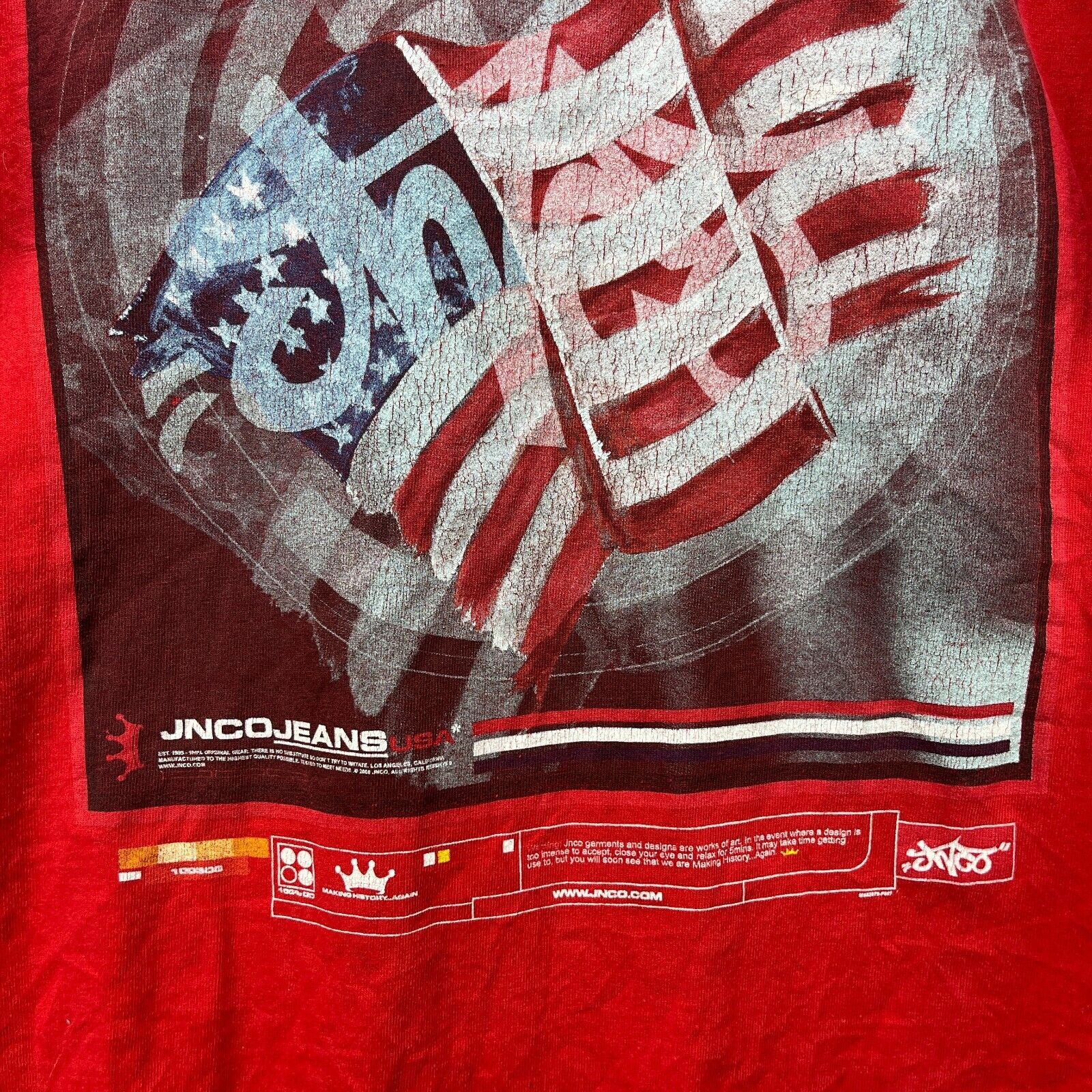 JNCO × Vintage Vintage Y2K JNCO USA Flag T-Shirt Large Baggy Skater Size US L / EU 52-54 / 3 - 5 Thumbnail