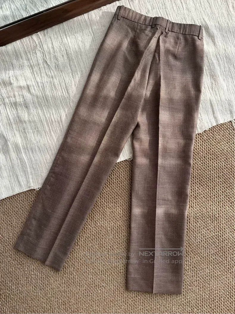 Loro Piana Loro Piana Silk Straight Casual Suit Pants, Brown Size 27" / US 4 / IT 40 - 4 Thumbnail