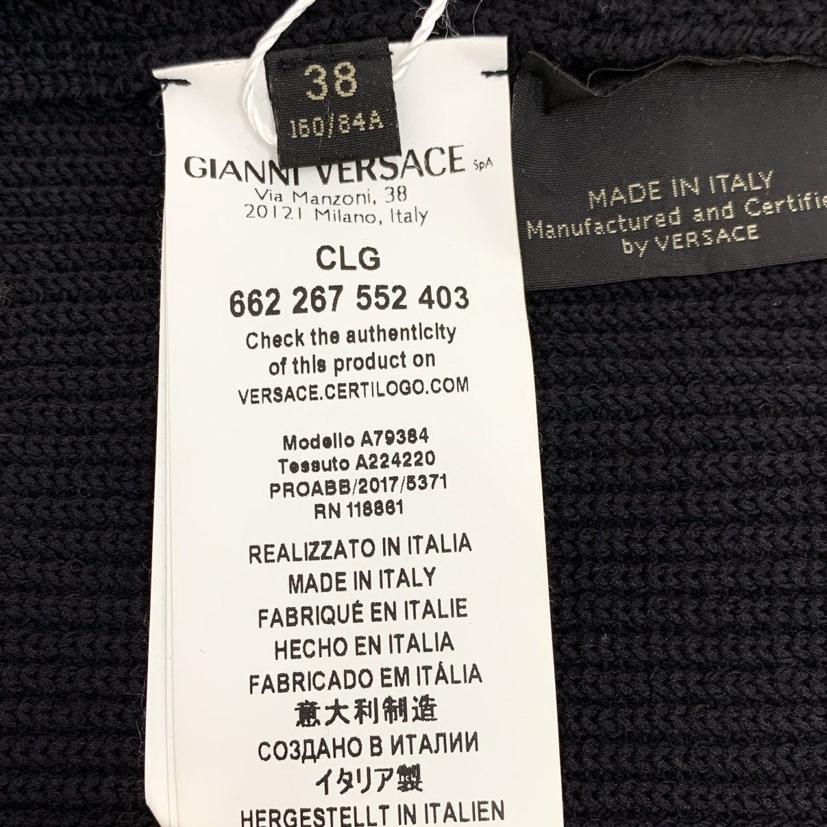 Versace Versace Black Side Button Long Sleeve Knit Cardigan K26WX Size S / US 4 / IT 40 - 6 Thumbnail