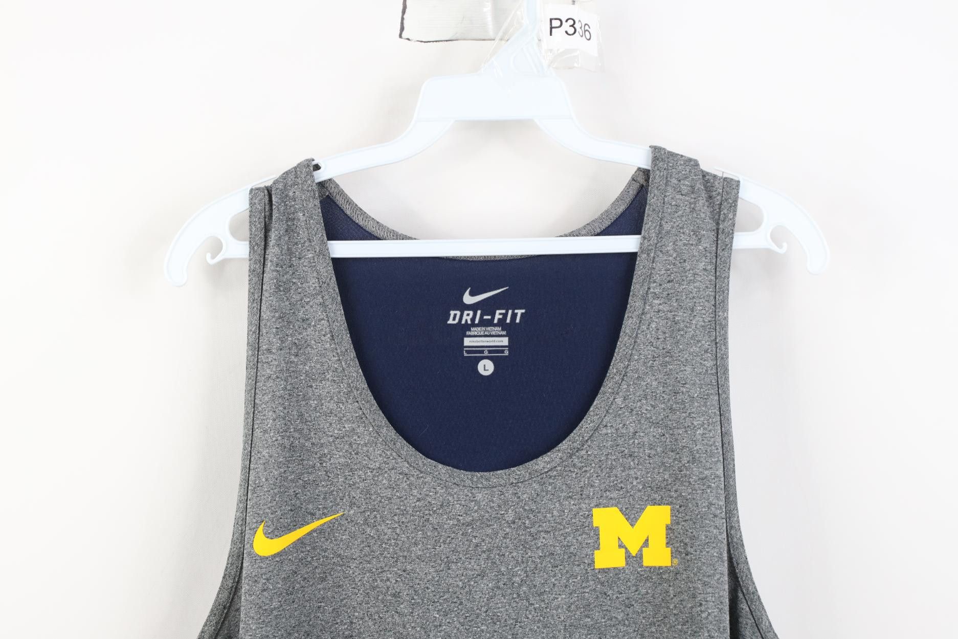 Nike Nike Dri-Fit University of Michigan Tank Top T-Shirt Gray Size US L / EU 52-54 / 3 - 2 Thumbnail