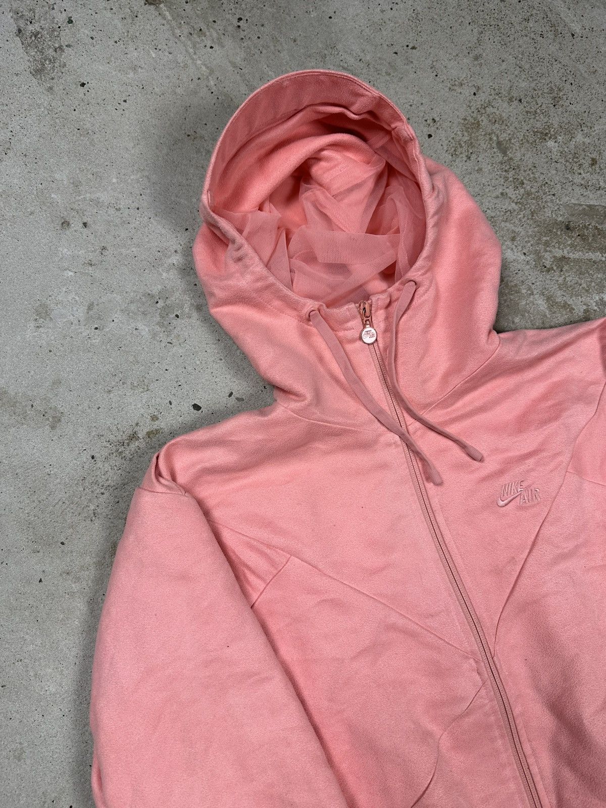 Nike × Vintage Vintage Y2K Nike Air Baby Pink Zip Hoodie Swoosh Size US S / EU 44-46 / 1 - 5 Thumbnail