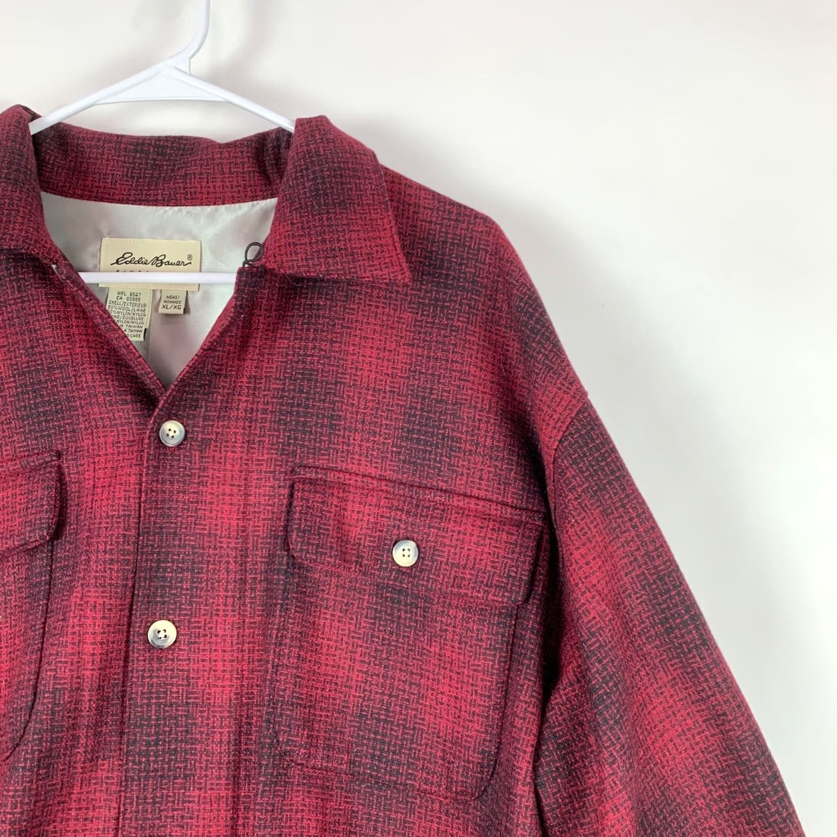 Eddie Bauer VINTAGE Eddie Bauer Shirt Plaid Wool Blend Long Sleeve Mens XL Red Buttons Up Button-Down Collared Flannel Size US XL / EU 56 / 4 - 6 Thumbnail