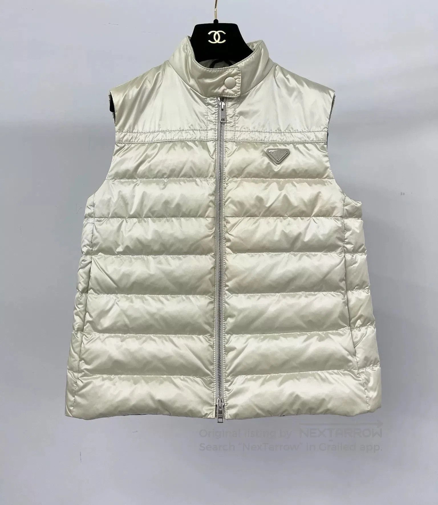 Prada Prada Triangle Logo Striped Down Vest. Size S / US 4 / IT 40 - 1 Thumbnail
