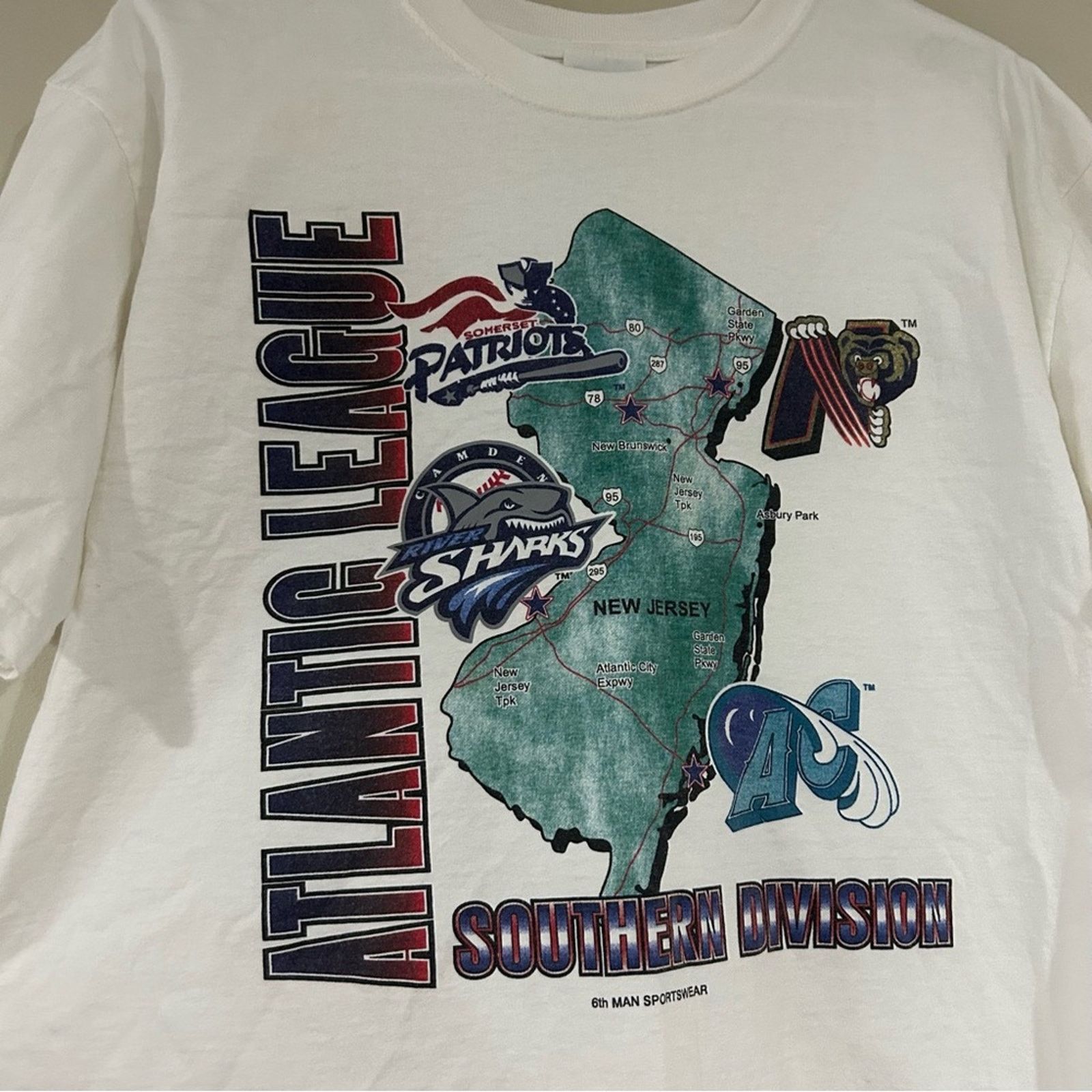 Other Vintage New Jersey Atlantic League Baseball Shirt Size US L / EU 52-54 / 3 - 2 Thumbnail